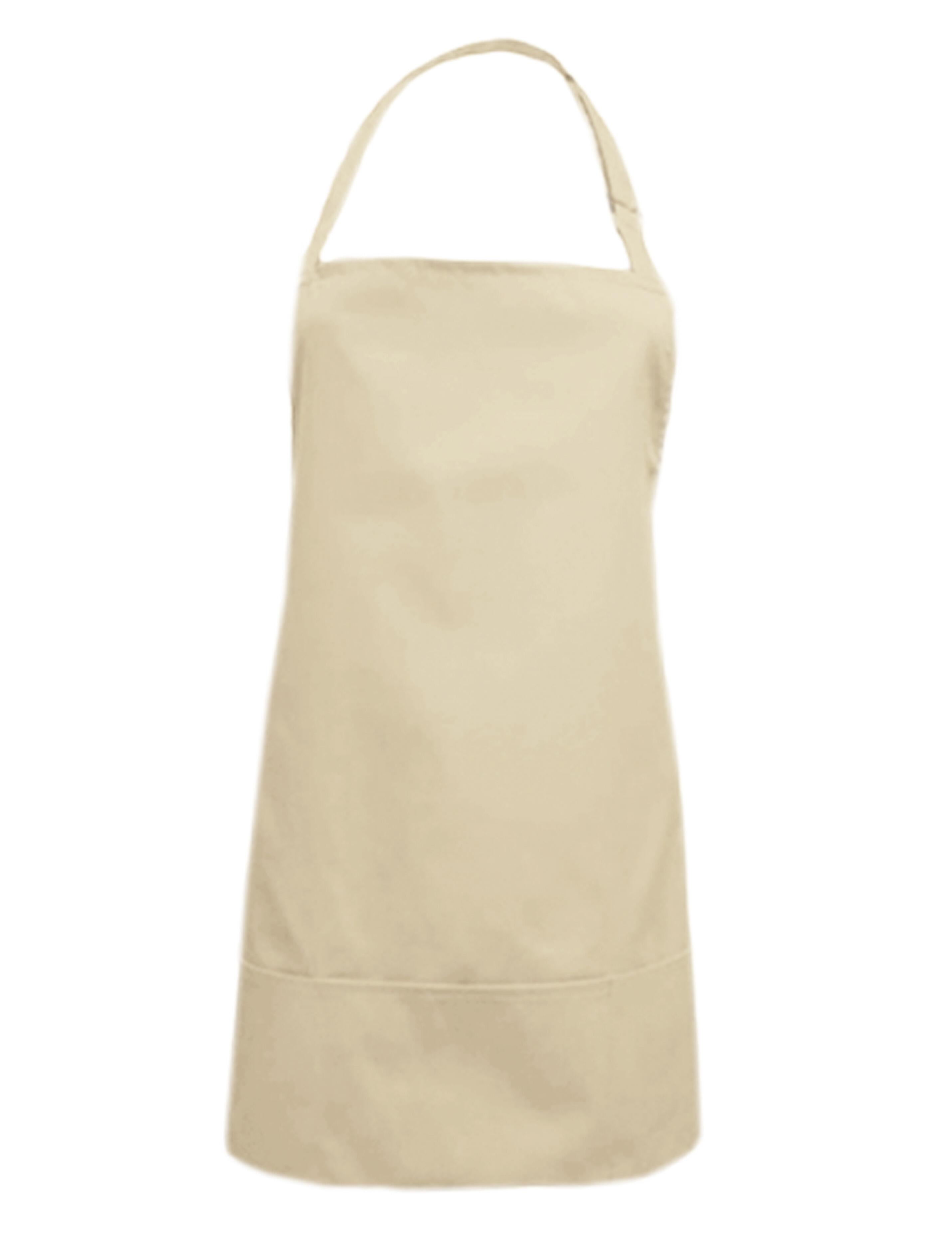 Cream short bib apron for baristas, chefs and kitchen use