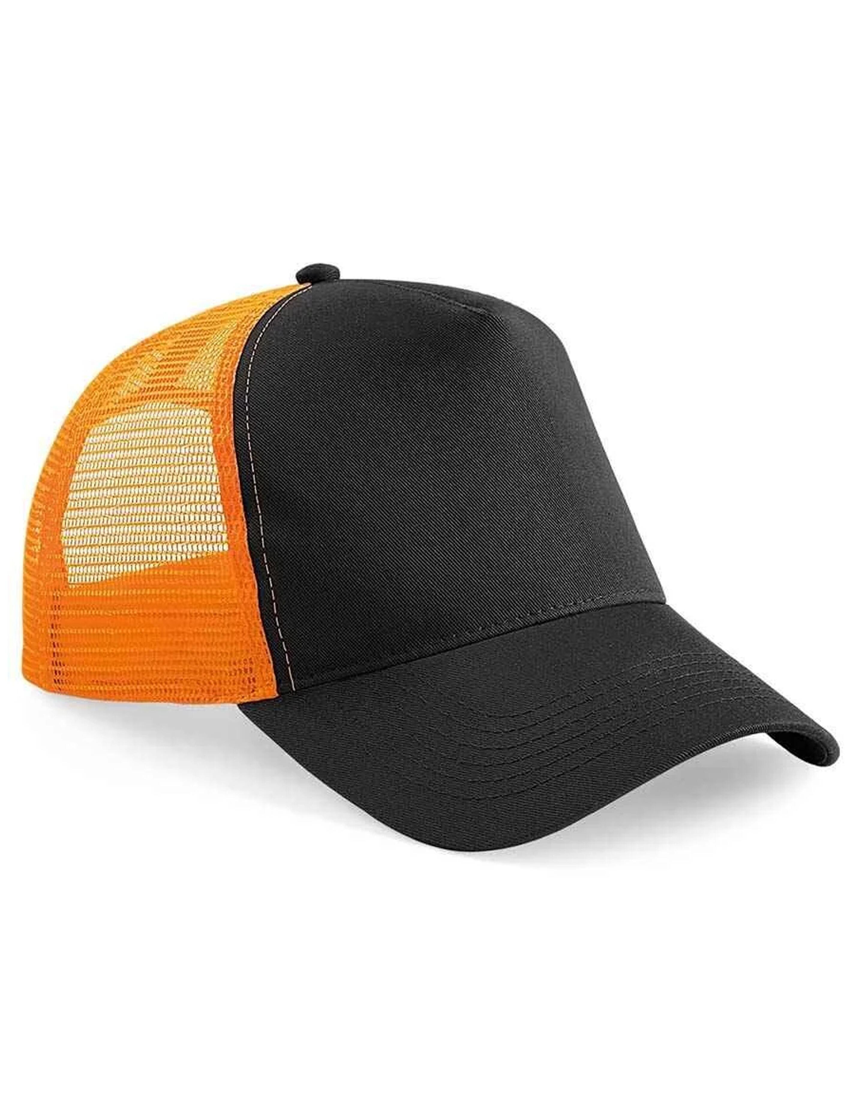 Trendy black and Orange snapback cap for casual wear