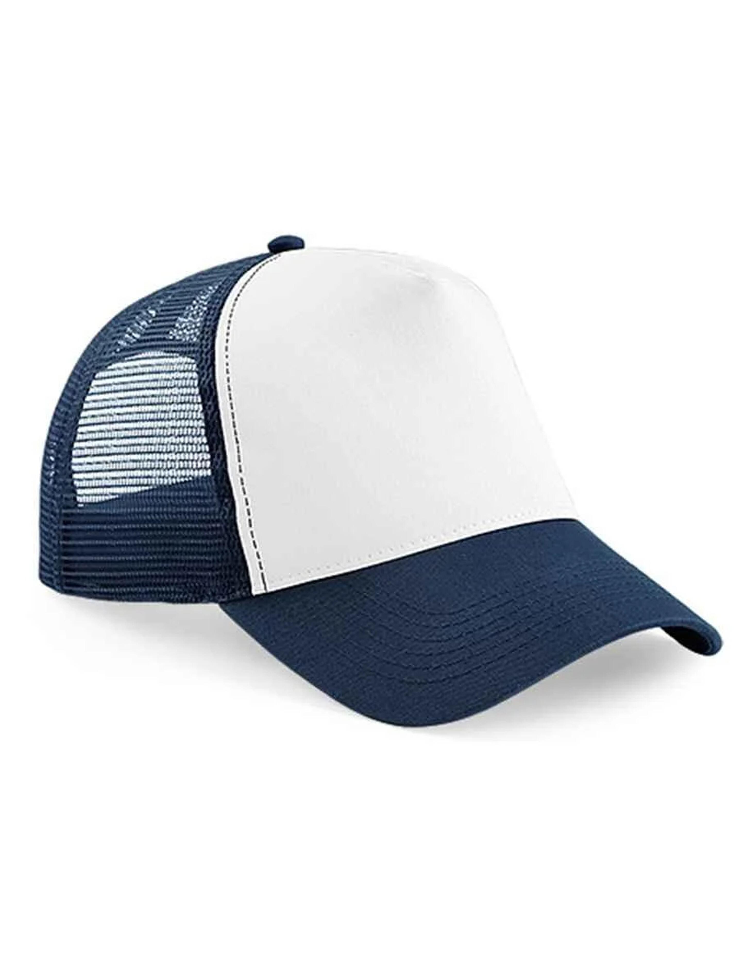 Personalised Embroidered Snapback Trucker Cap Navy/White