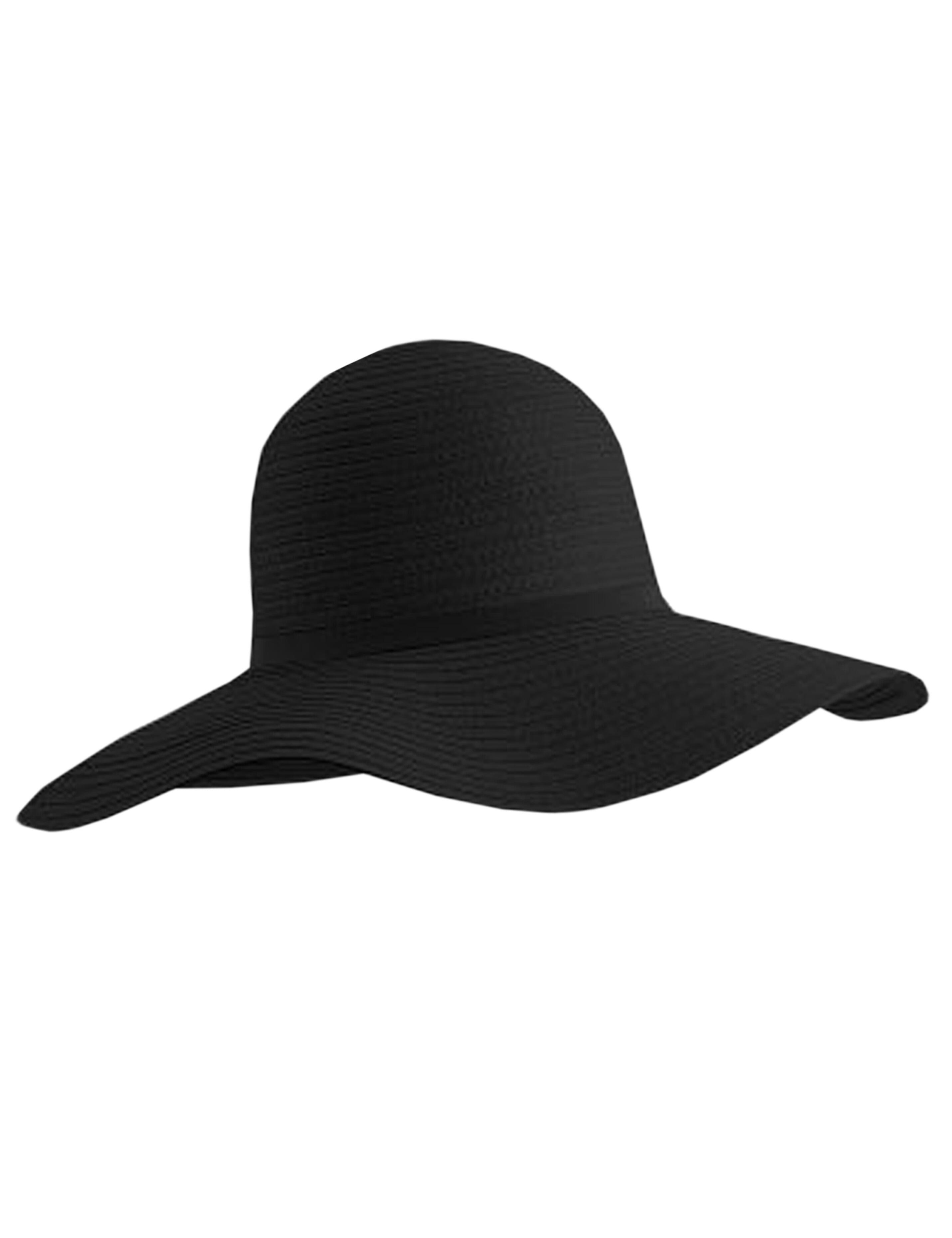 Black ladies beach hat wide brim for sun protection