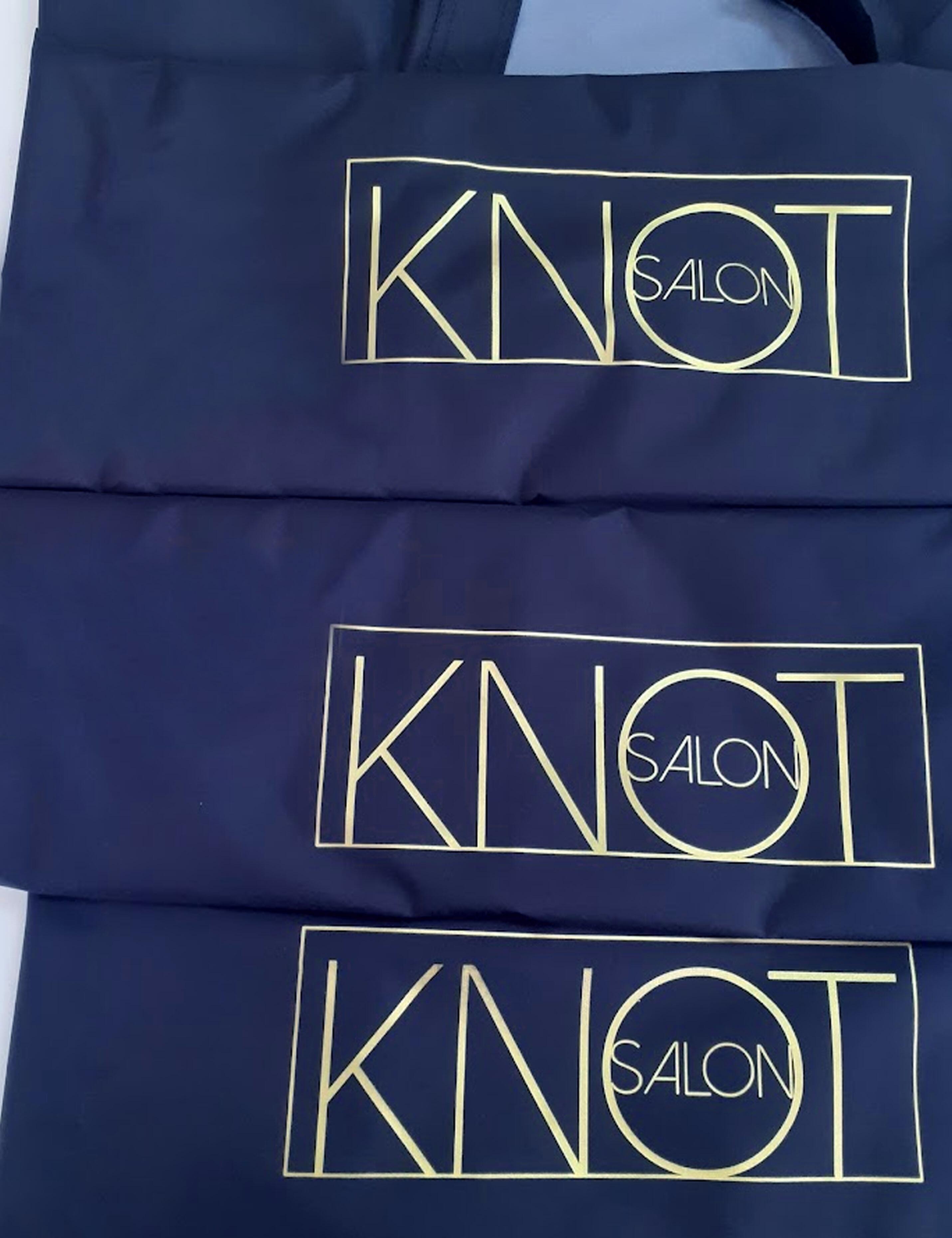 Stylish Navy hairdressing gown with personalised print