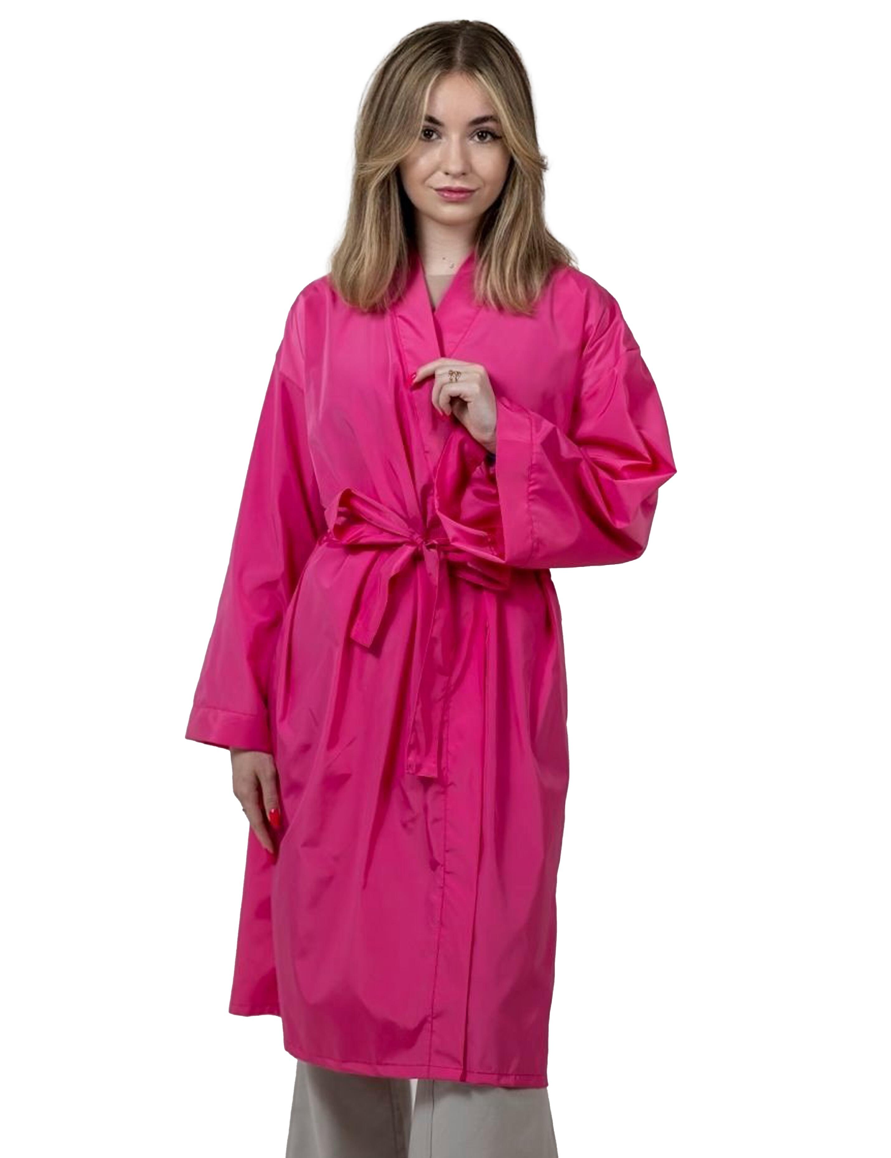 Hairdressing Kimono Gown Hot Pink