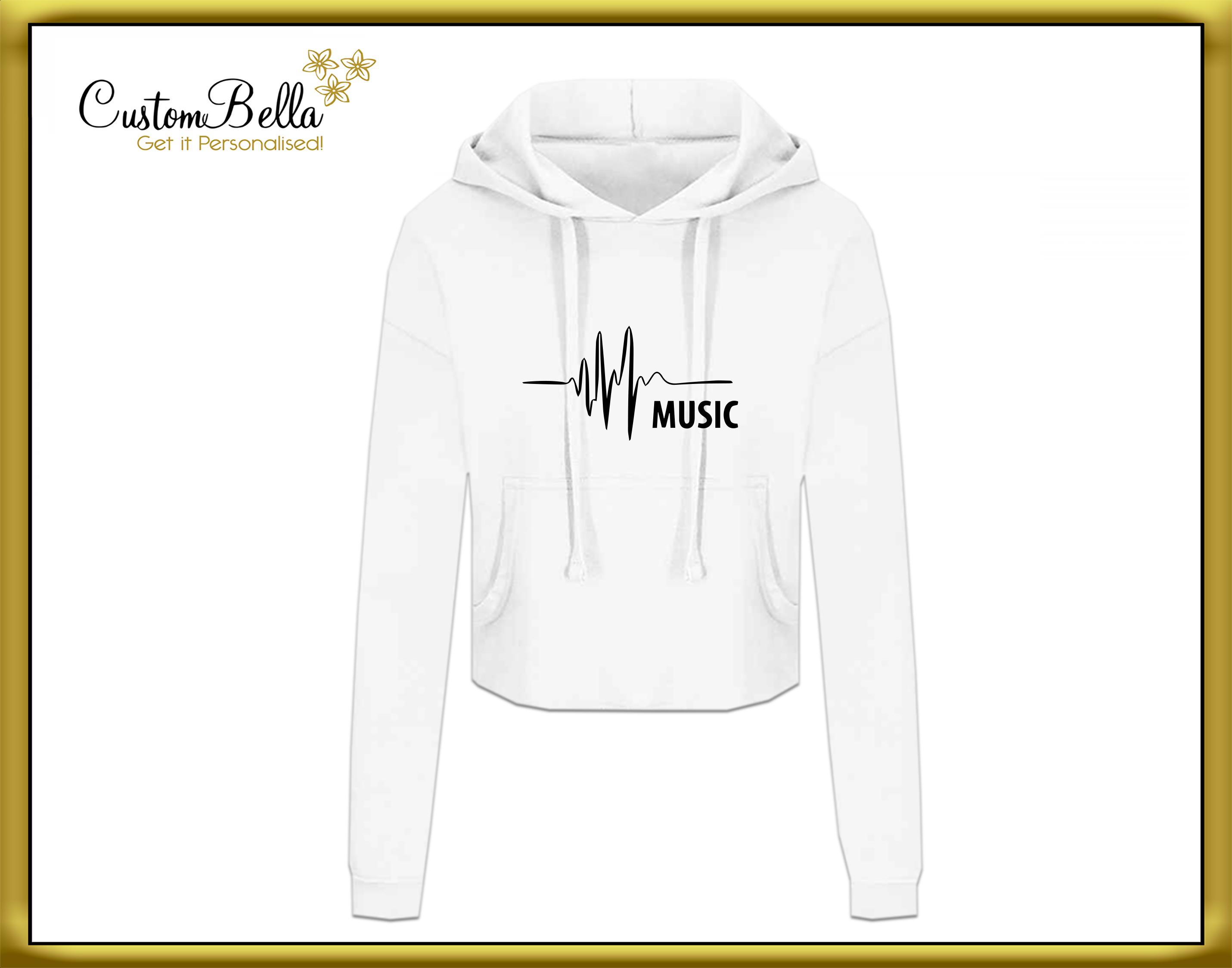 Personalised Women's Cropped Hoodie white