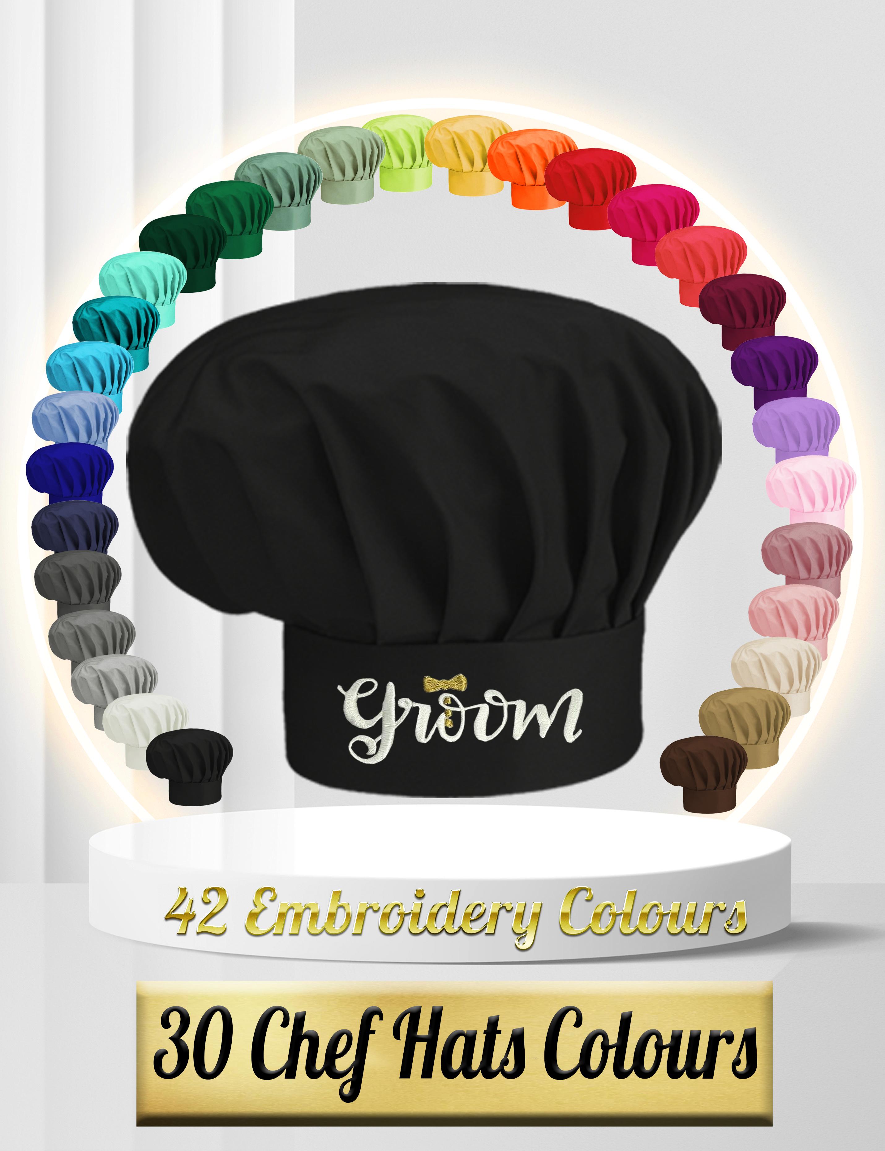 Embroidered Groom Chef's hat
