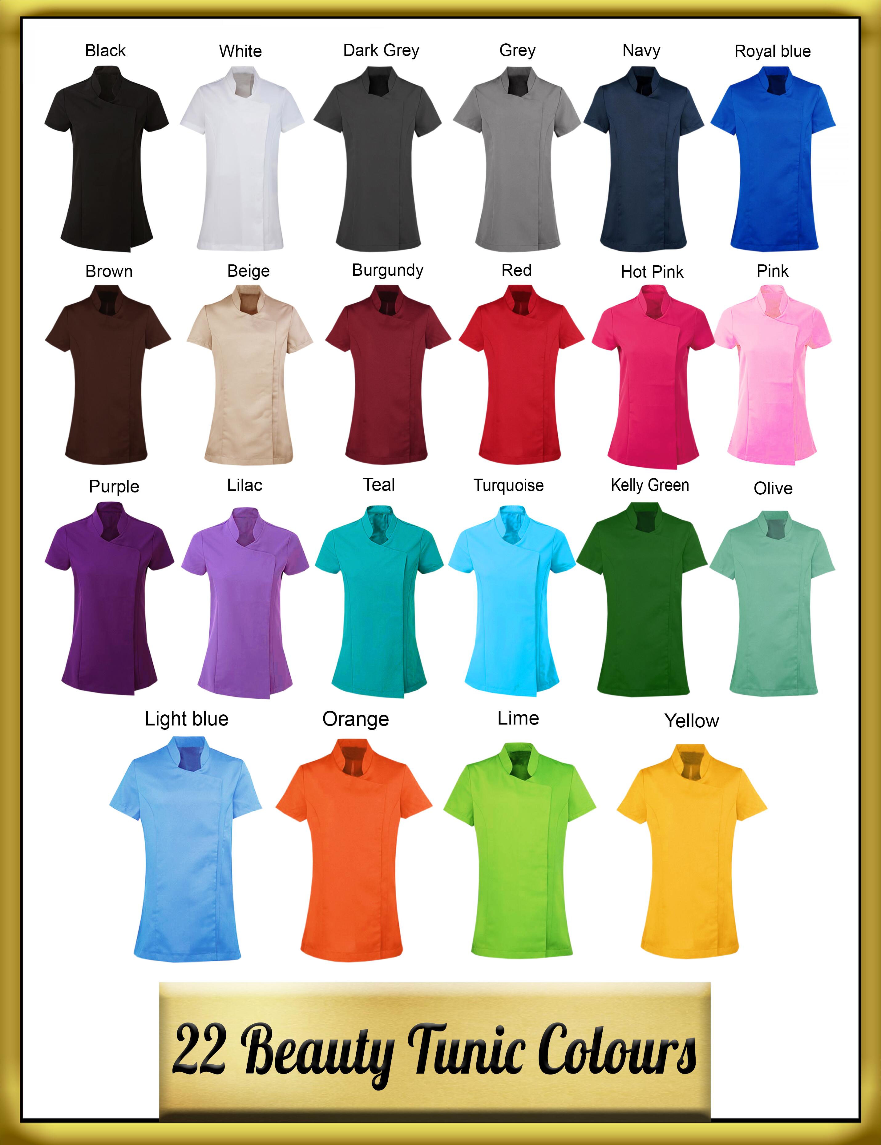 Personalised Women's Beauty Tunic colours
