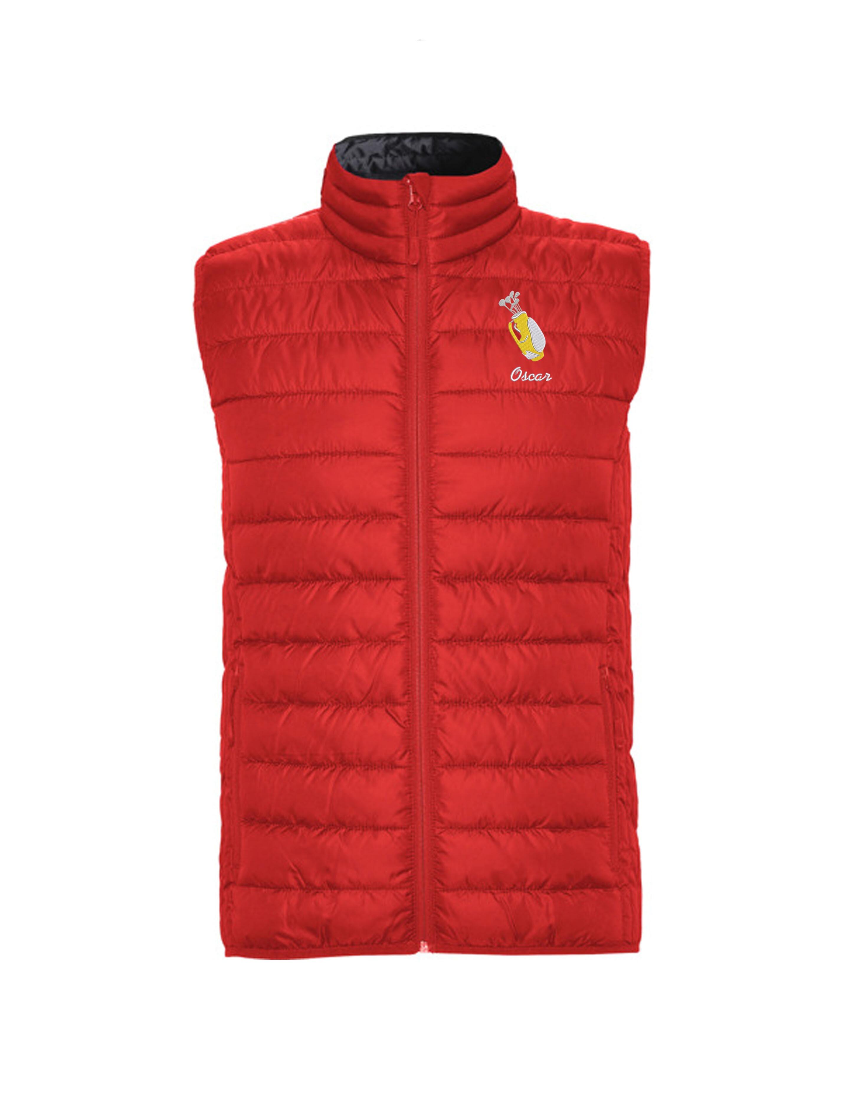 Golf Bag Design Embroidered Feather Golf Gilet Red