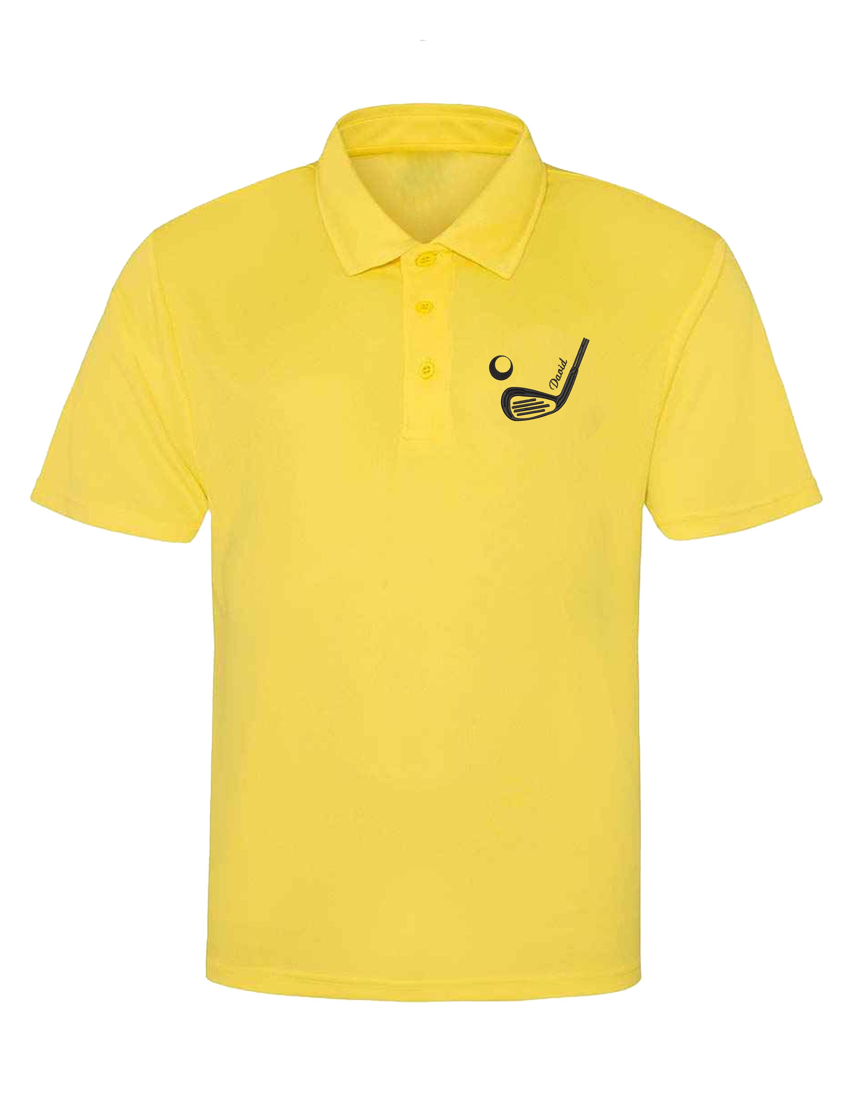 Golf Club Design Dri-Fit Golf Polo Shirt Yellow