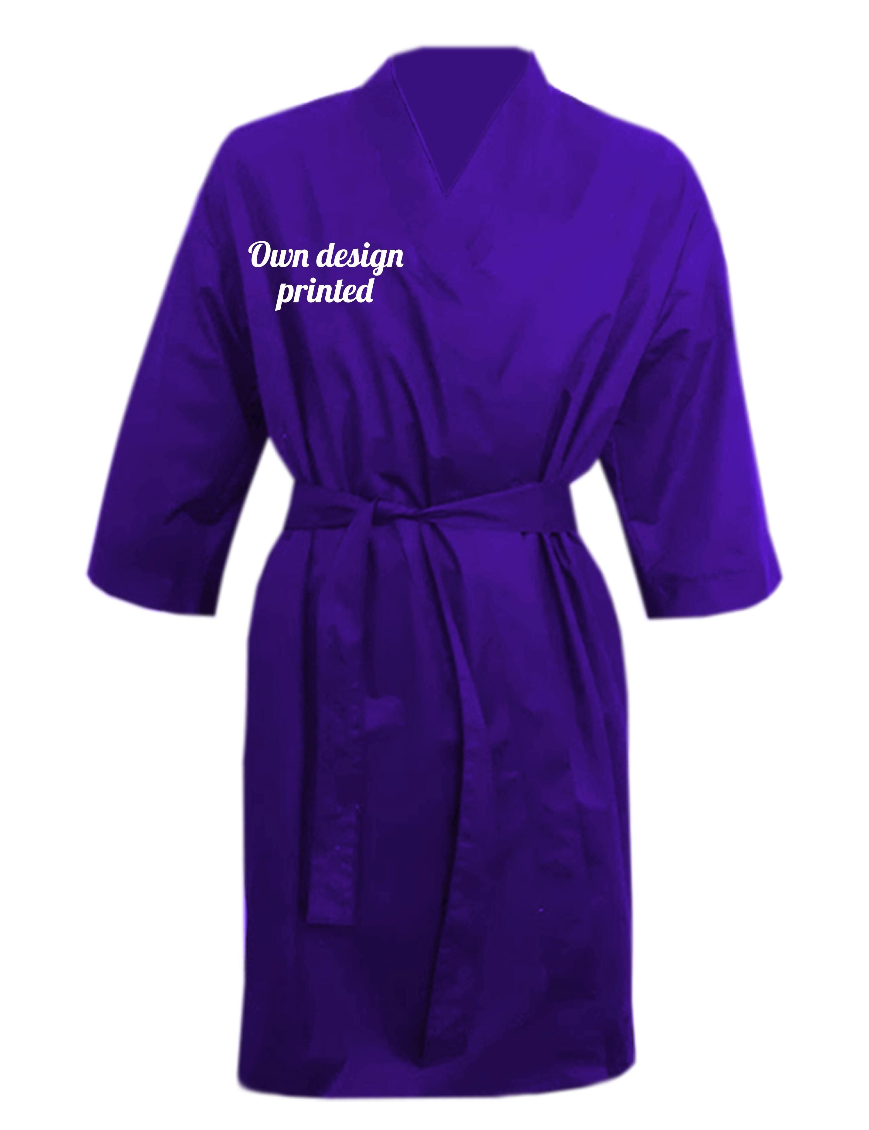 Personalised Waterproof hairdressing kimono gown purple