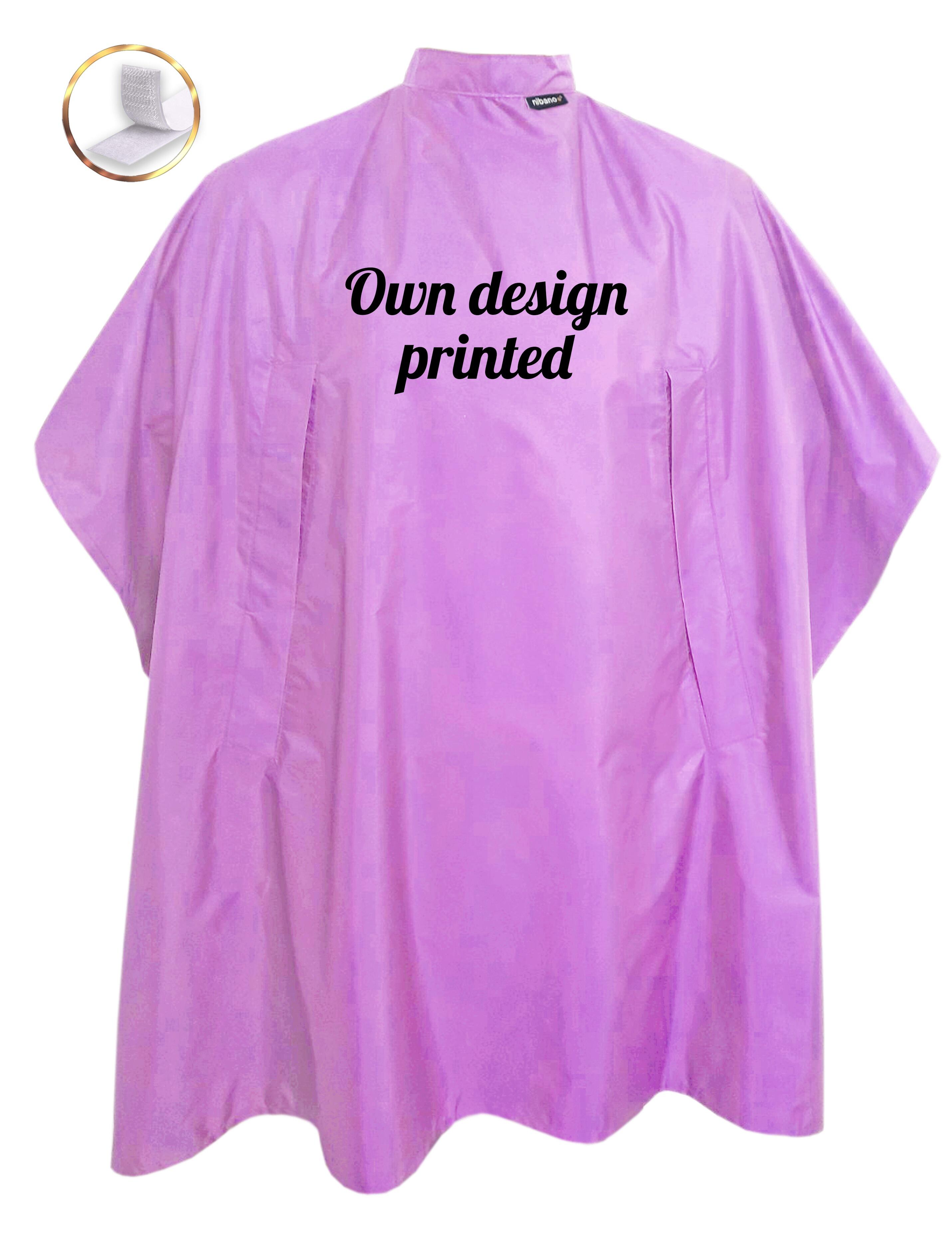 Personalised Hairdressing gown Lilac with hand slits Printed