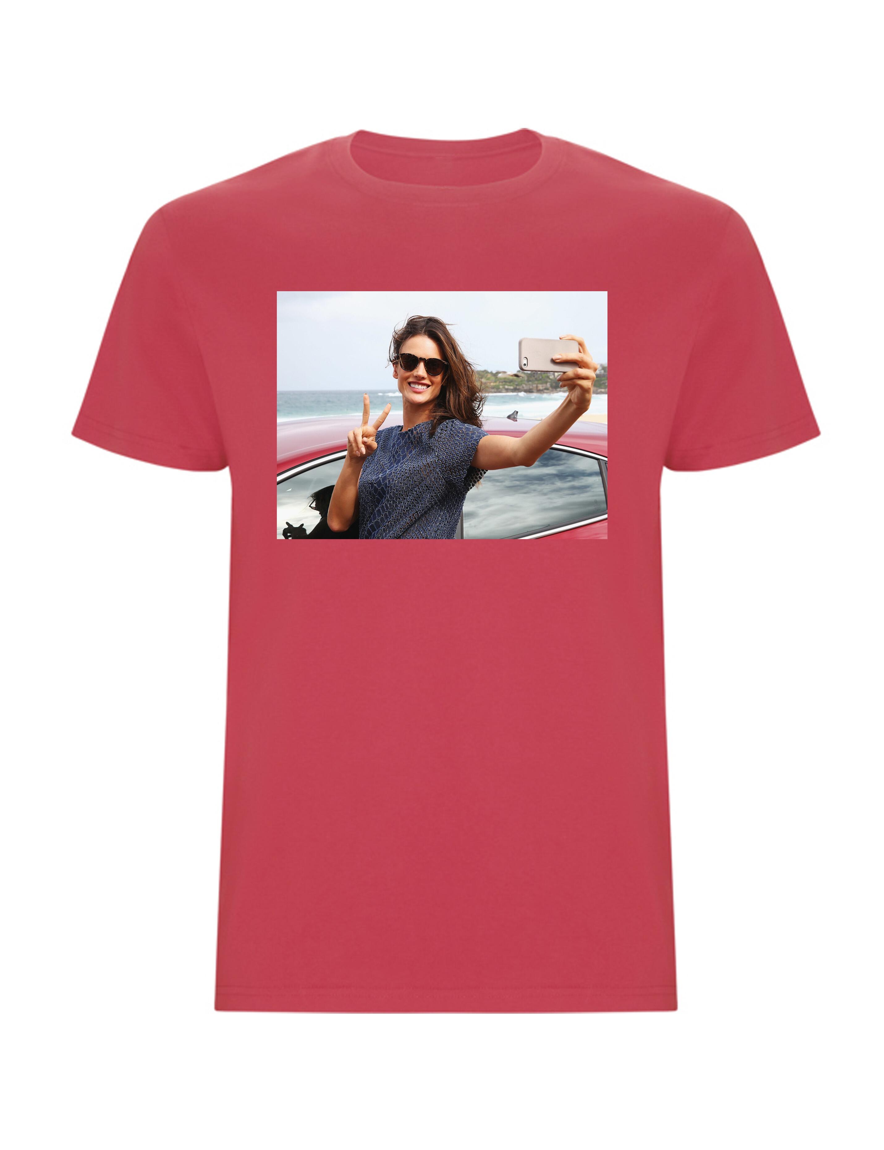 Personalised Photo Printed Short Sleeve T-Shirt Red Love