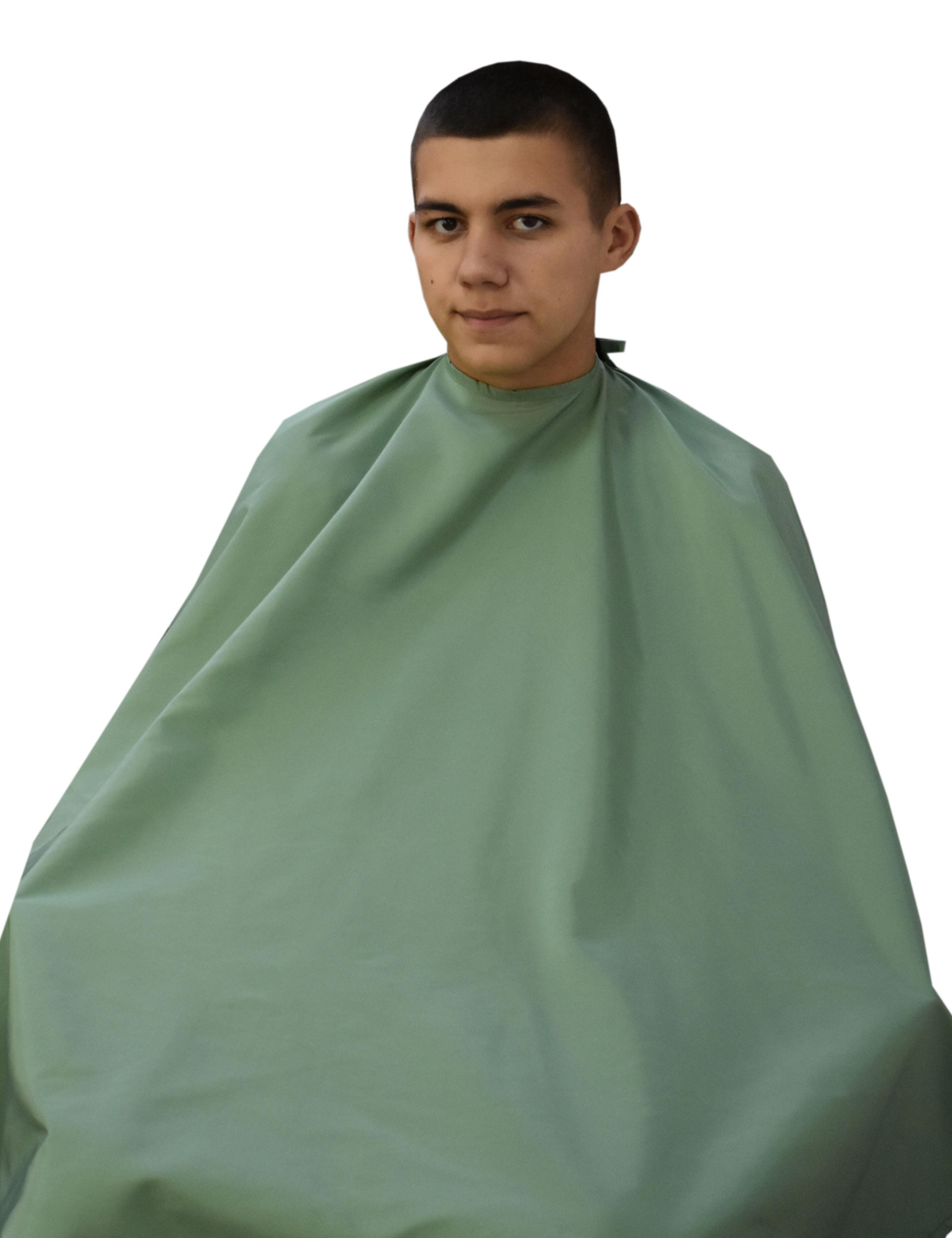 Personalised Salon cape olive with poppers printed