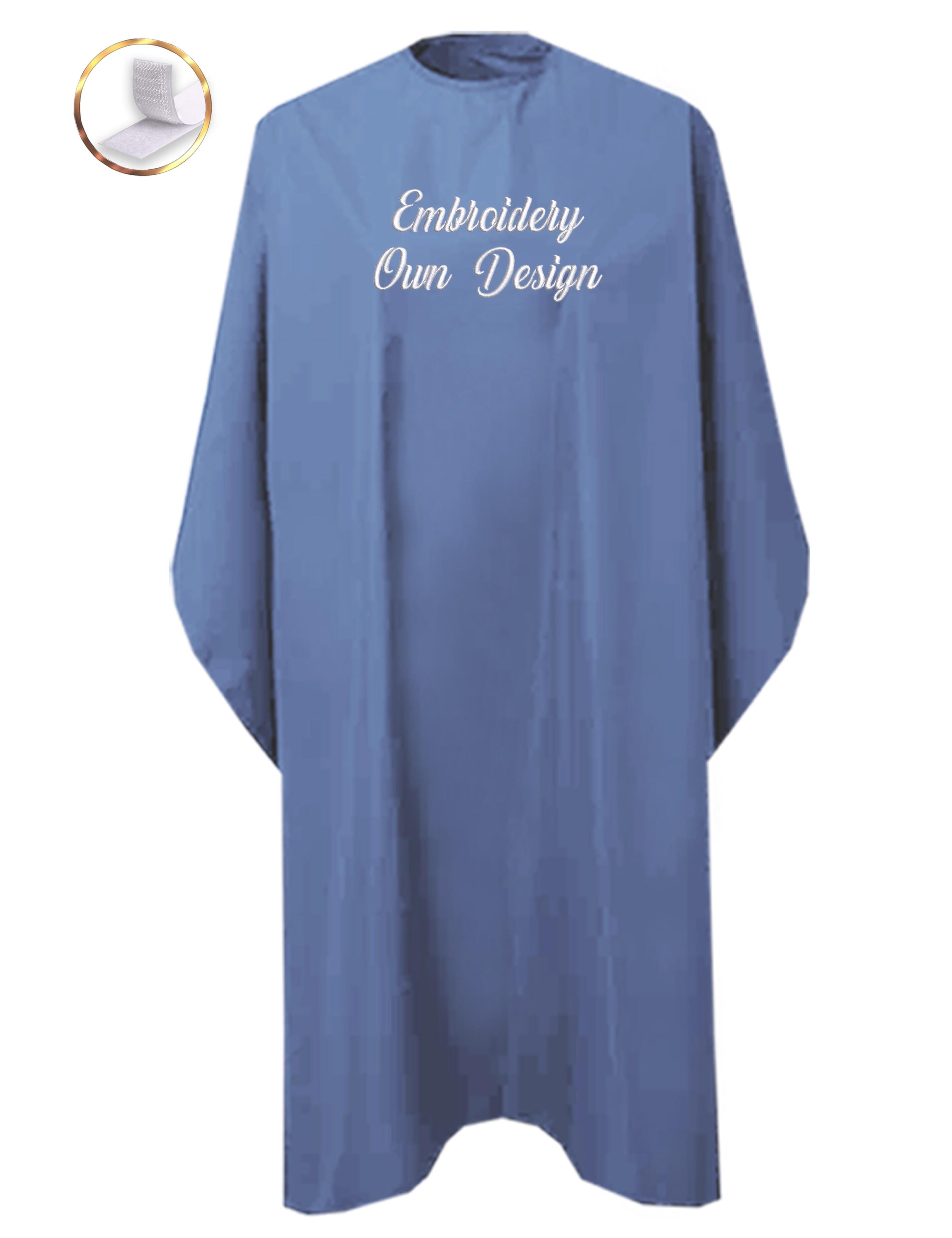 Personalised Hairdressing gown Denim Blue with embroidery
