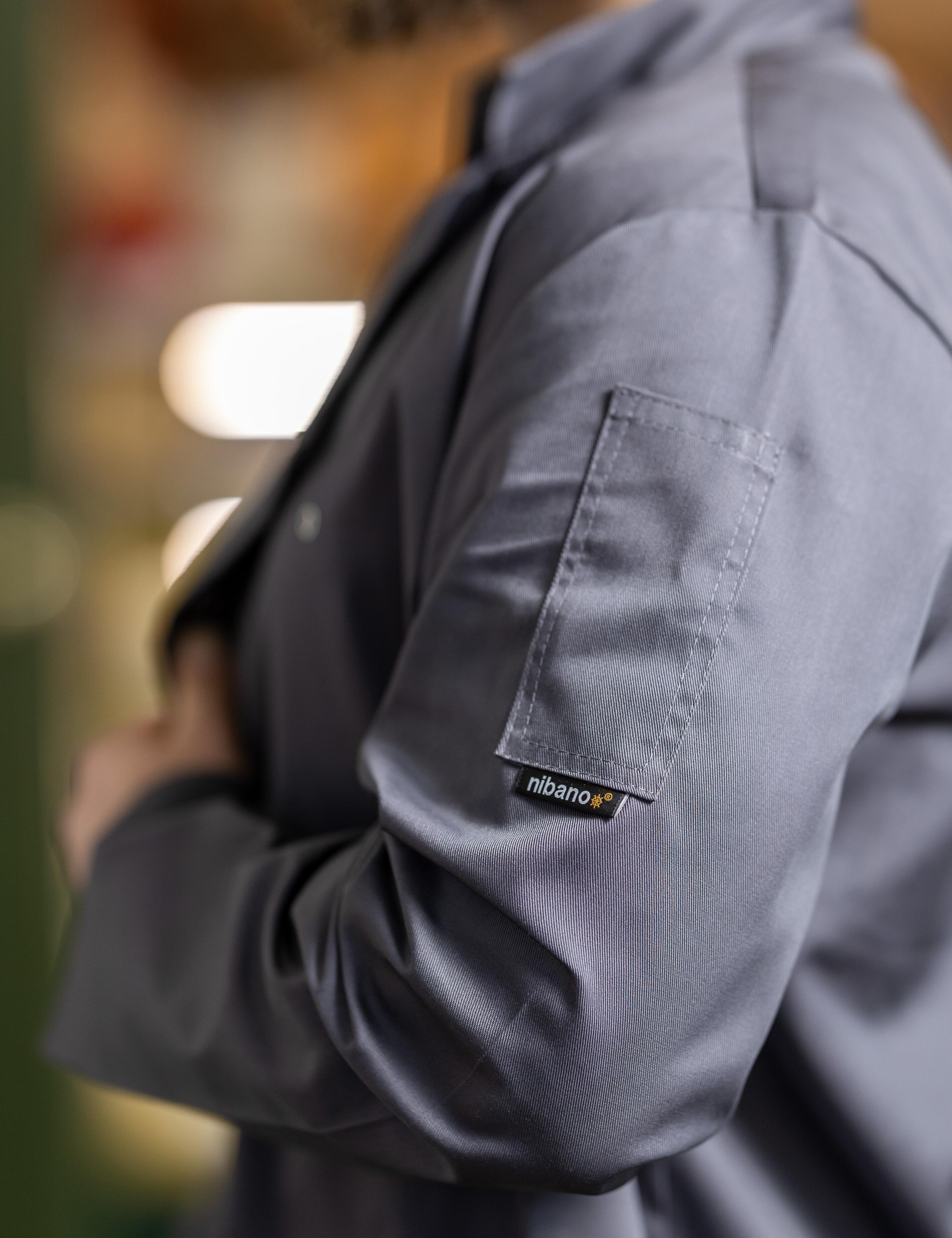 Dark Grey chef jackets long sleeve with print