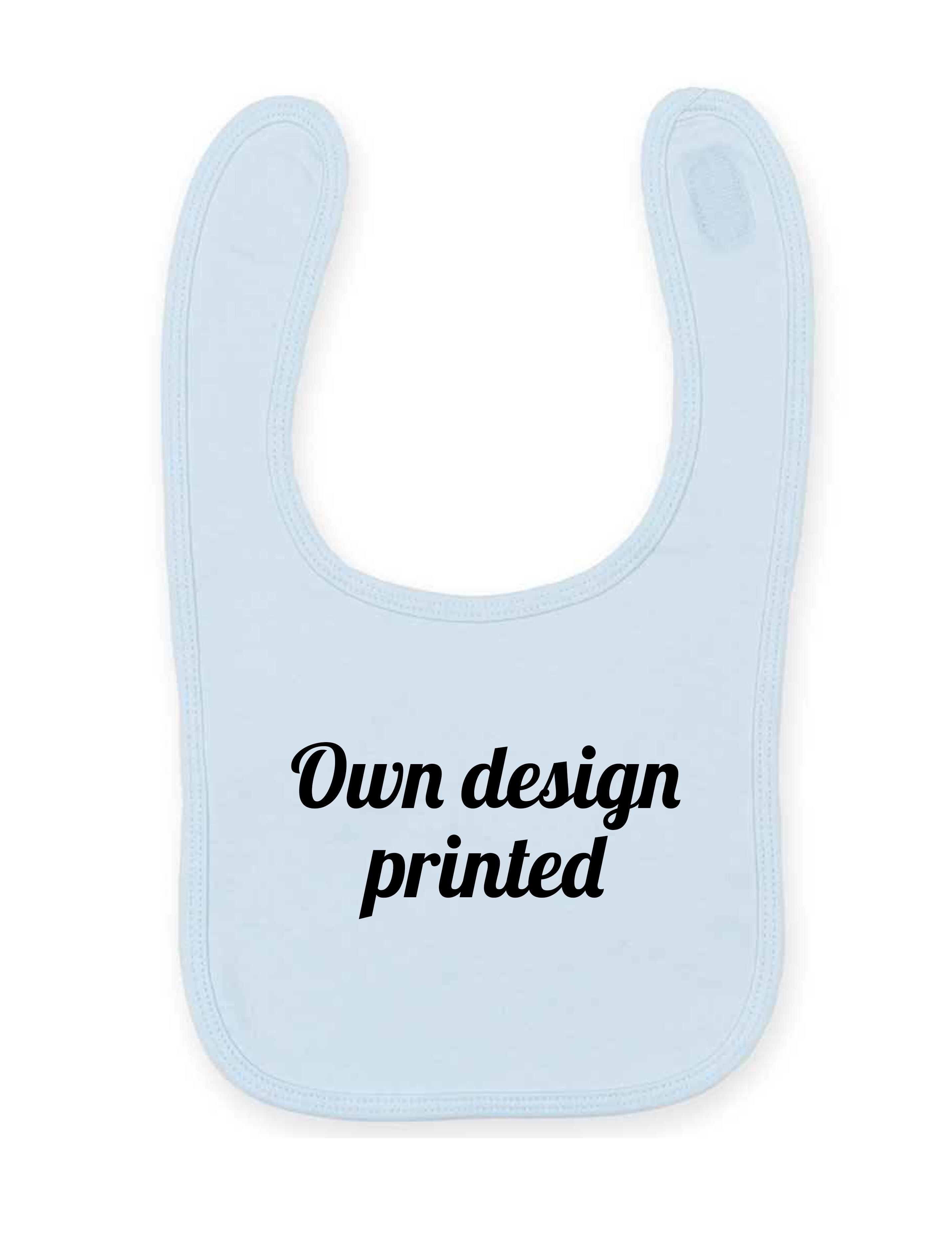 Personalised Babies Bib Light Blue with Print