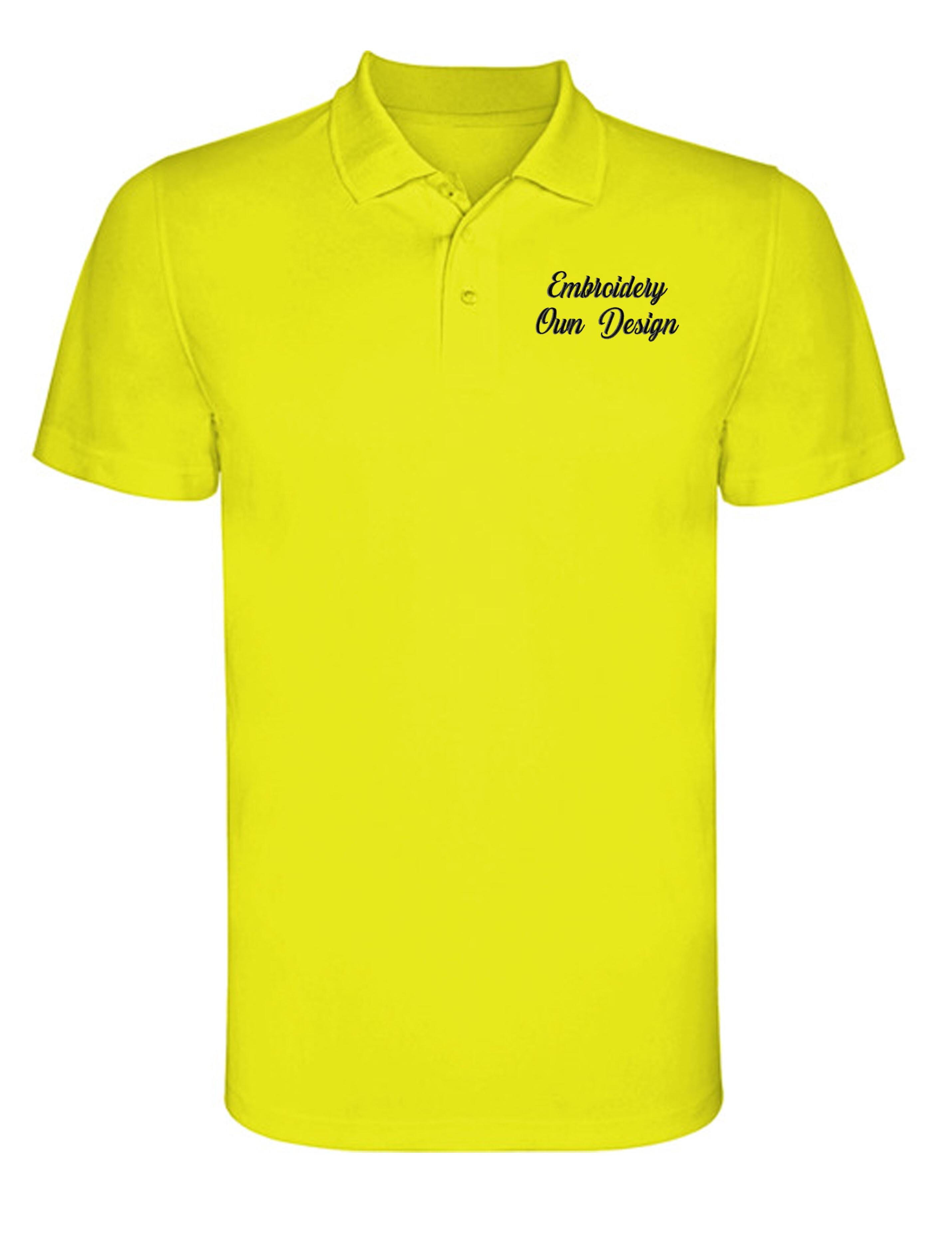 Personalised Dri-FIT Short Sleeve Polo Shirt with Embroidery neon yellow