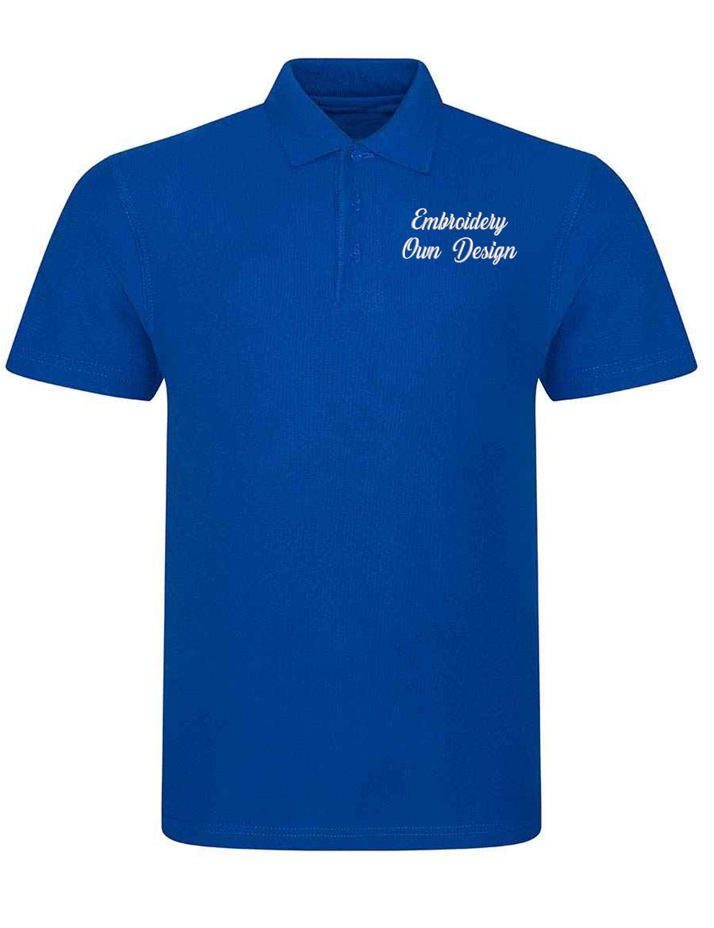 Personalised Plus Size Polo Shirt with embroidery royal blue