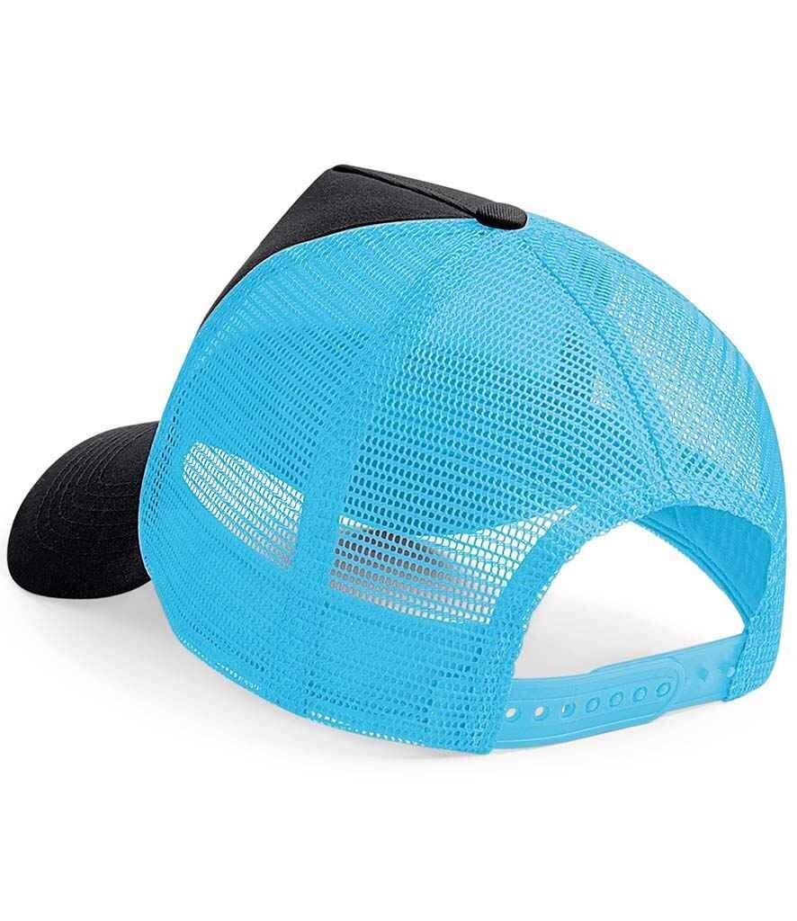 Custom Embroidered Snapback Trucker Cap Black/Surf Blue