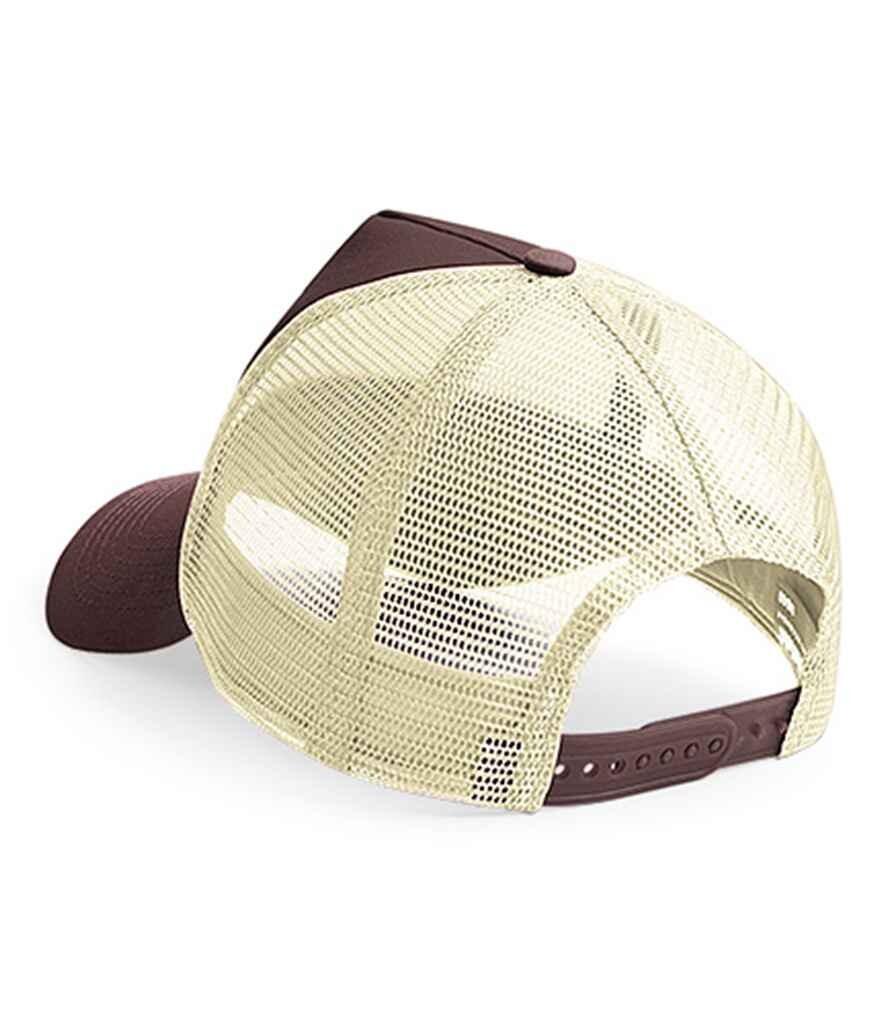Custom Embroidered Snapback Trucker Cap Brown/Beige