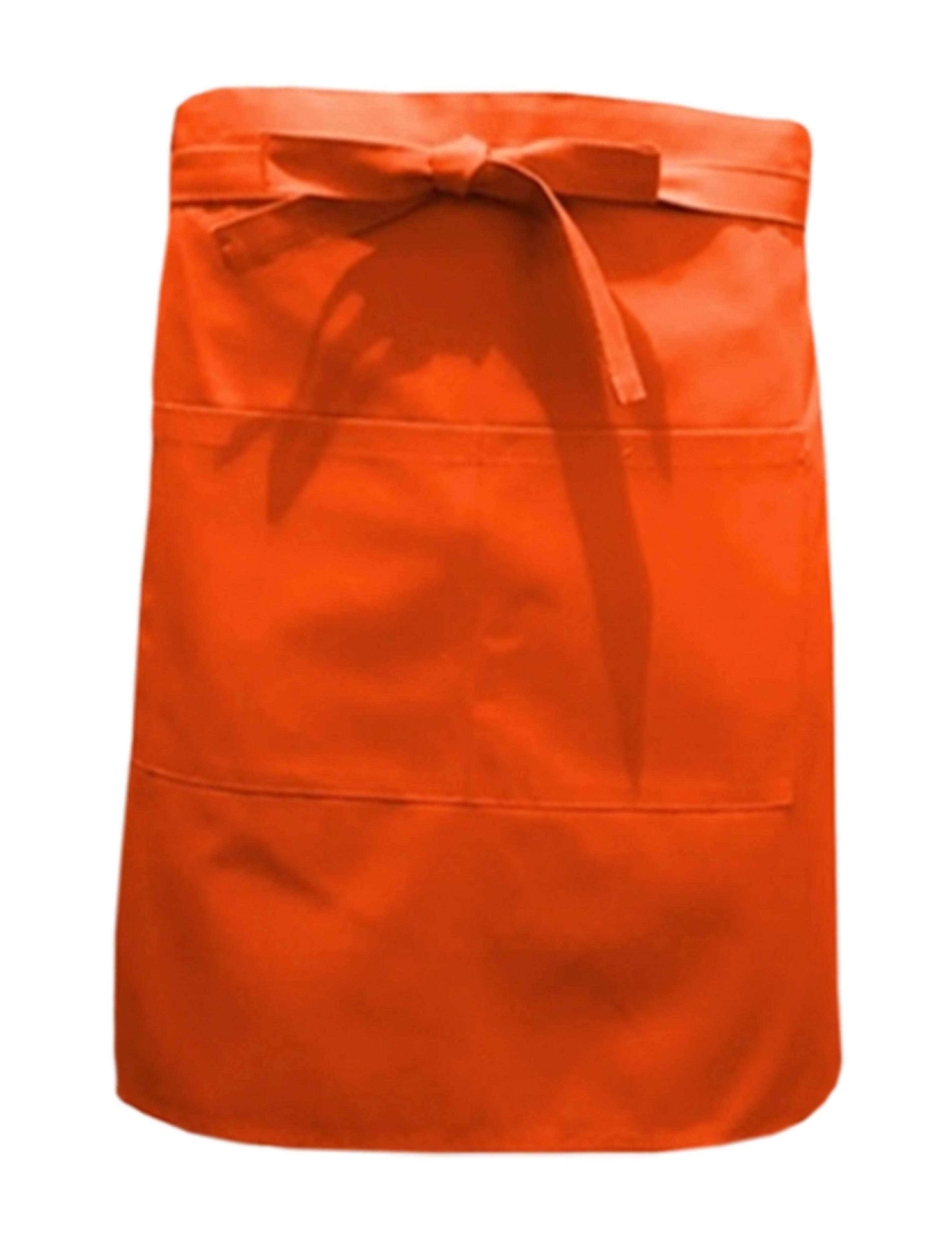 Nibano Mid Length Waist Apron with pockets Orange