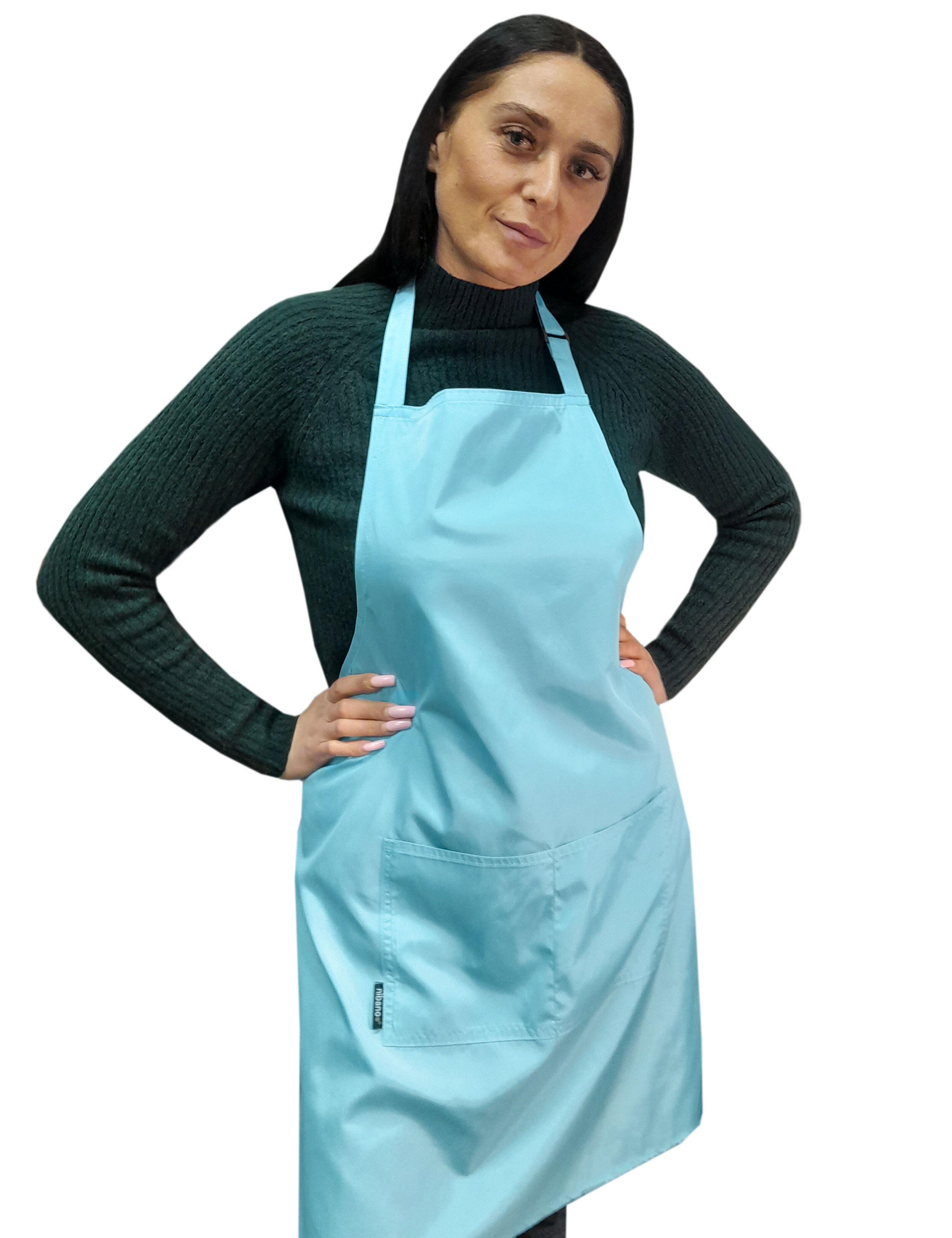 Hairdresser’s waterproof apron aqua blue