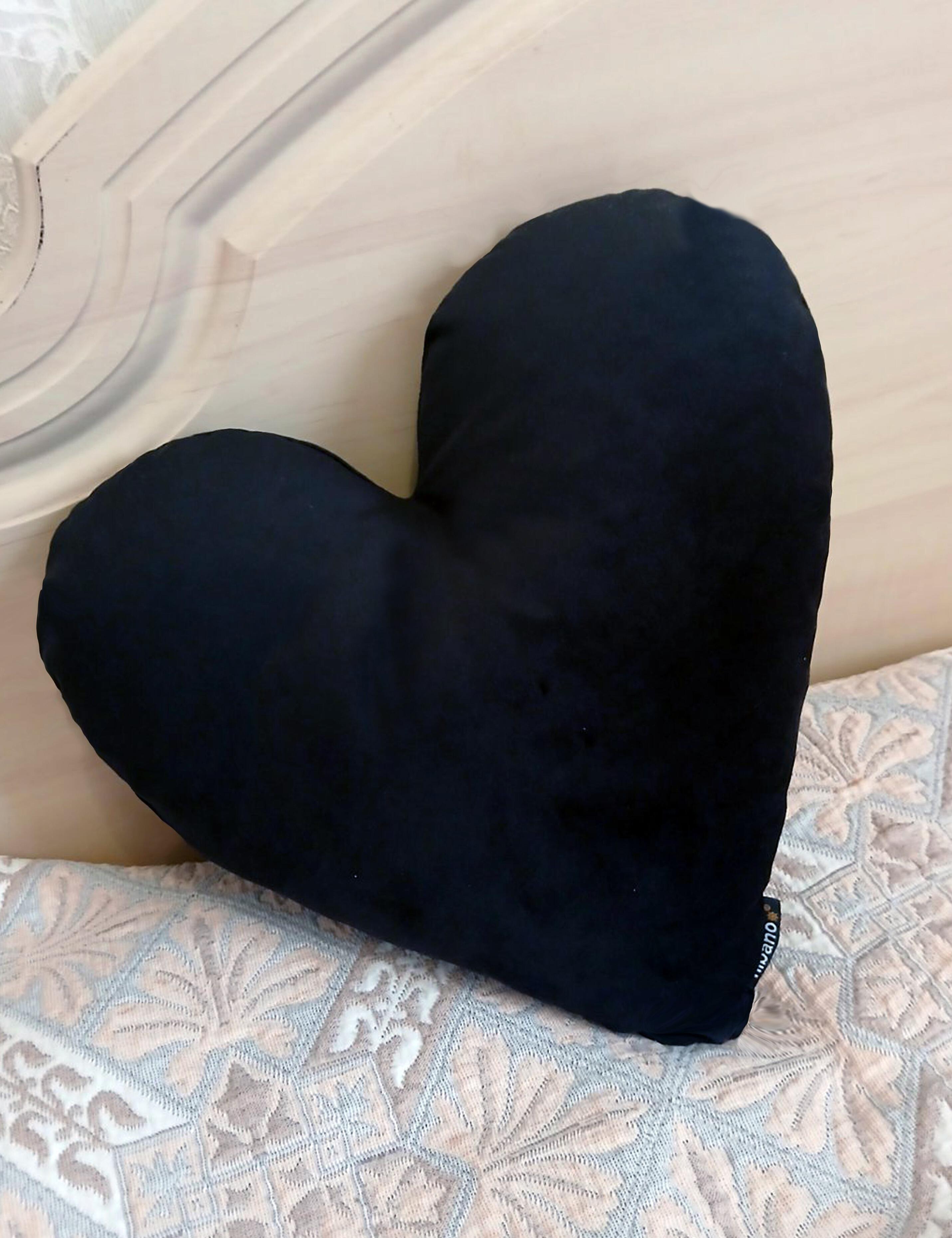 Personalised  Velvet Heart Cushion Black