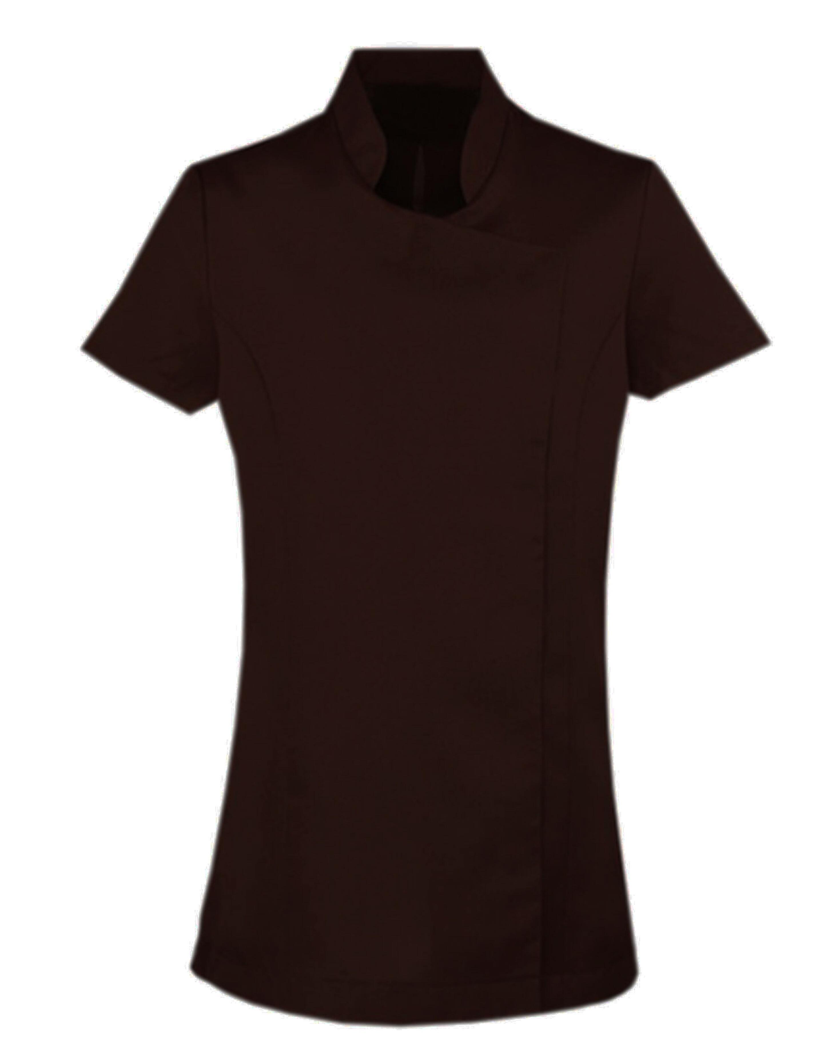 Nibano Women’s Short Sleeve Beauty Tunic with Pockets Brown