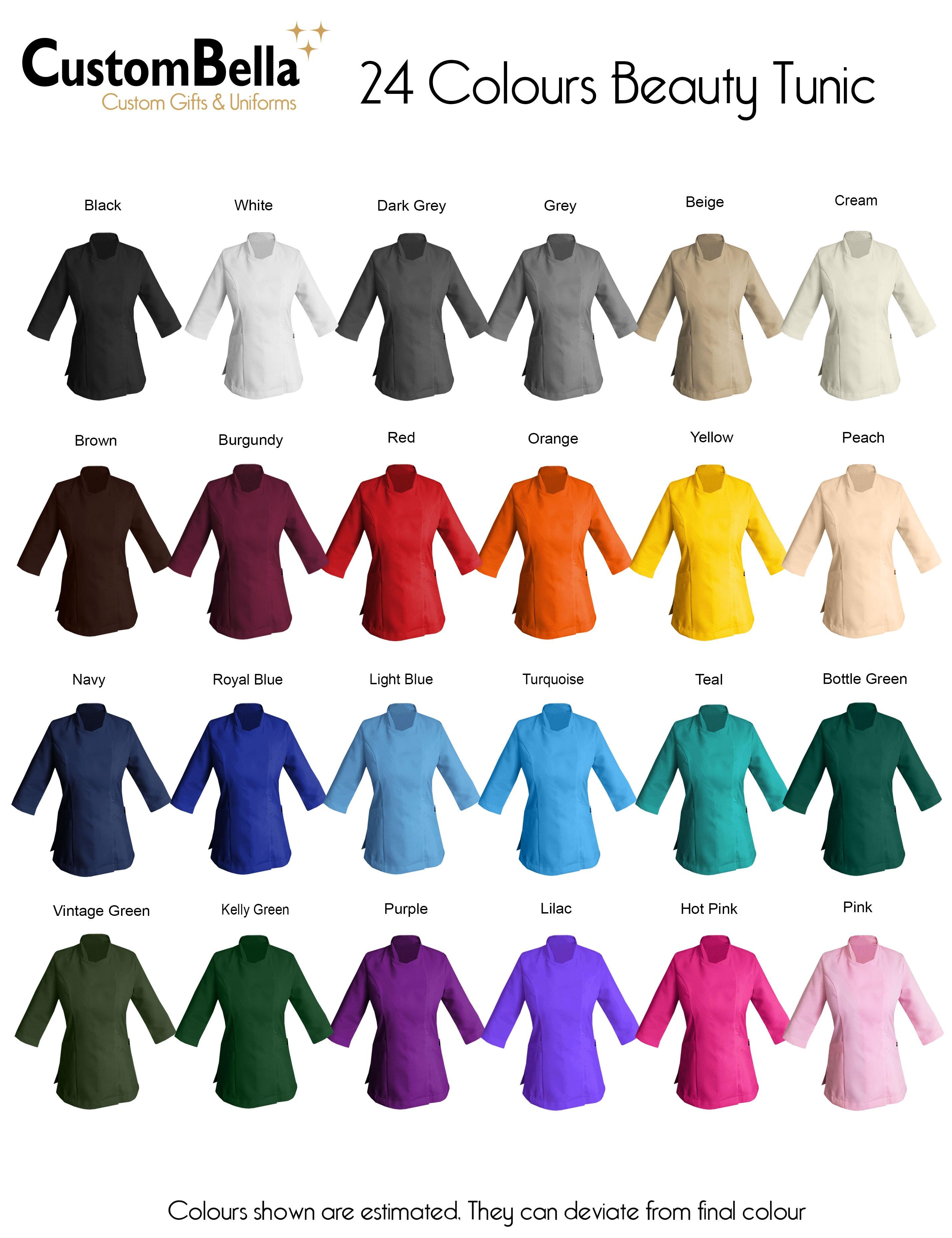 Hot pink salon tunic for women quarter sleeve professional uniform