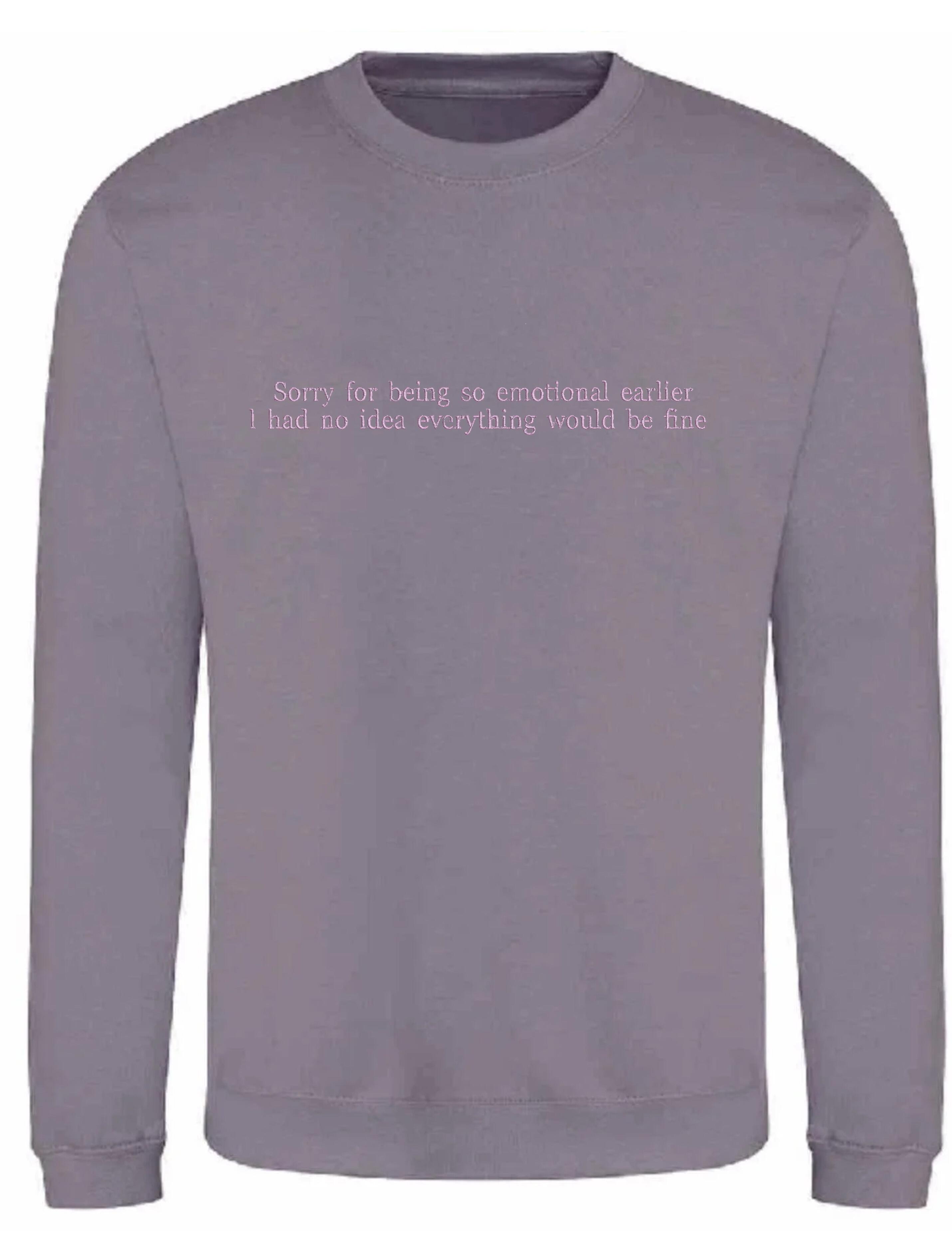 Custom Embroidered Emotional Jumper Lilac
