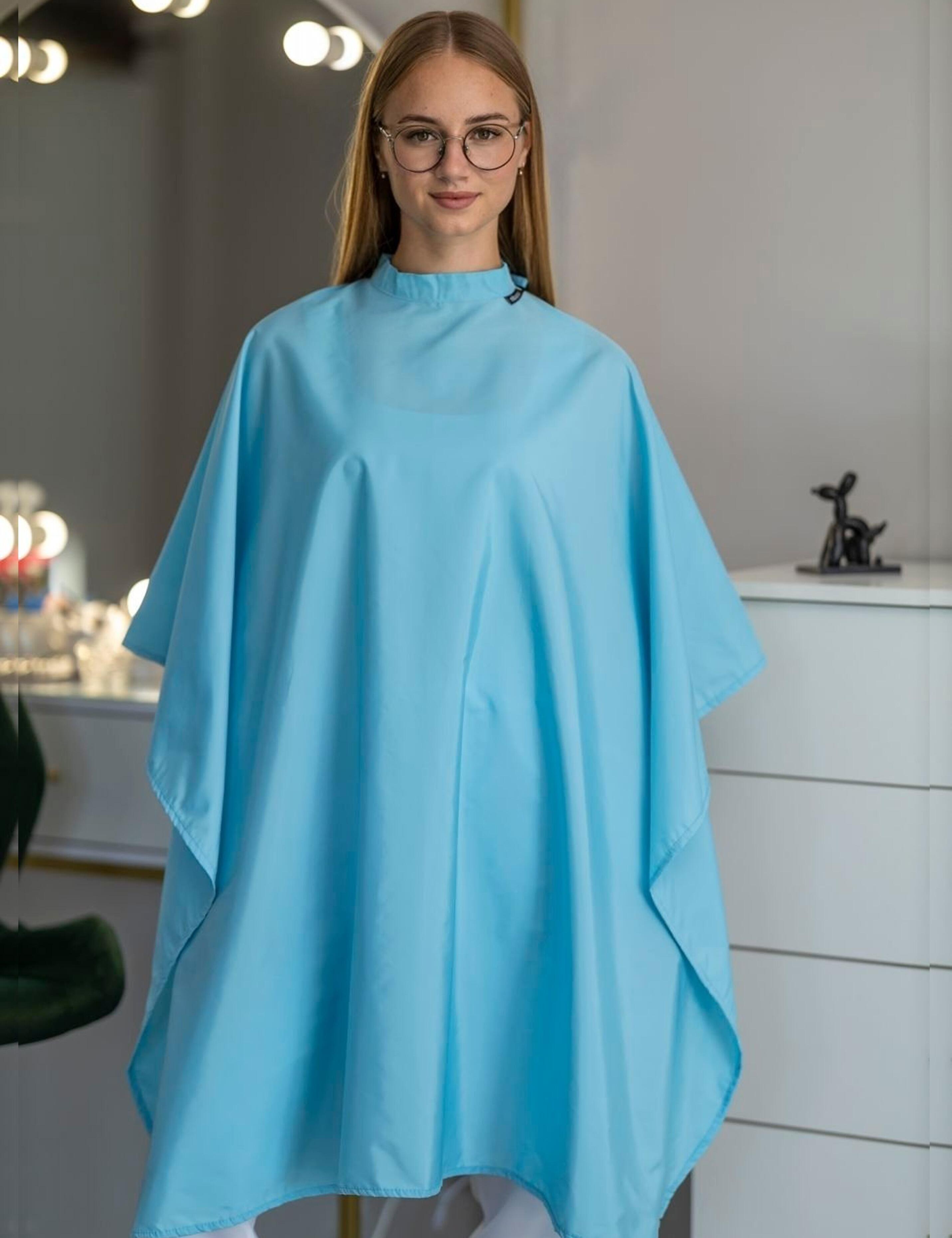 Waterproof Hairdressing cape aqua blue