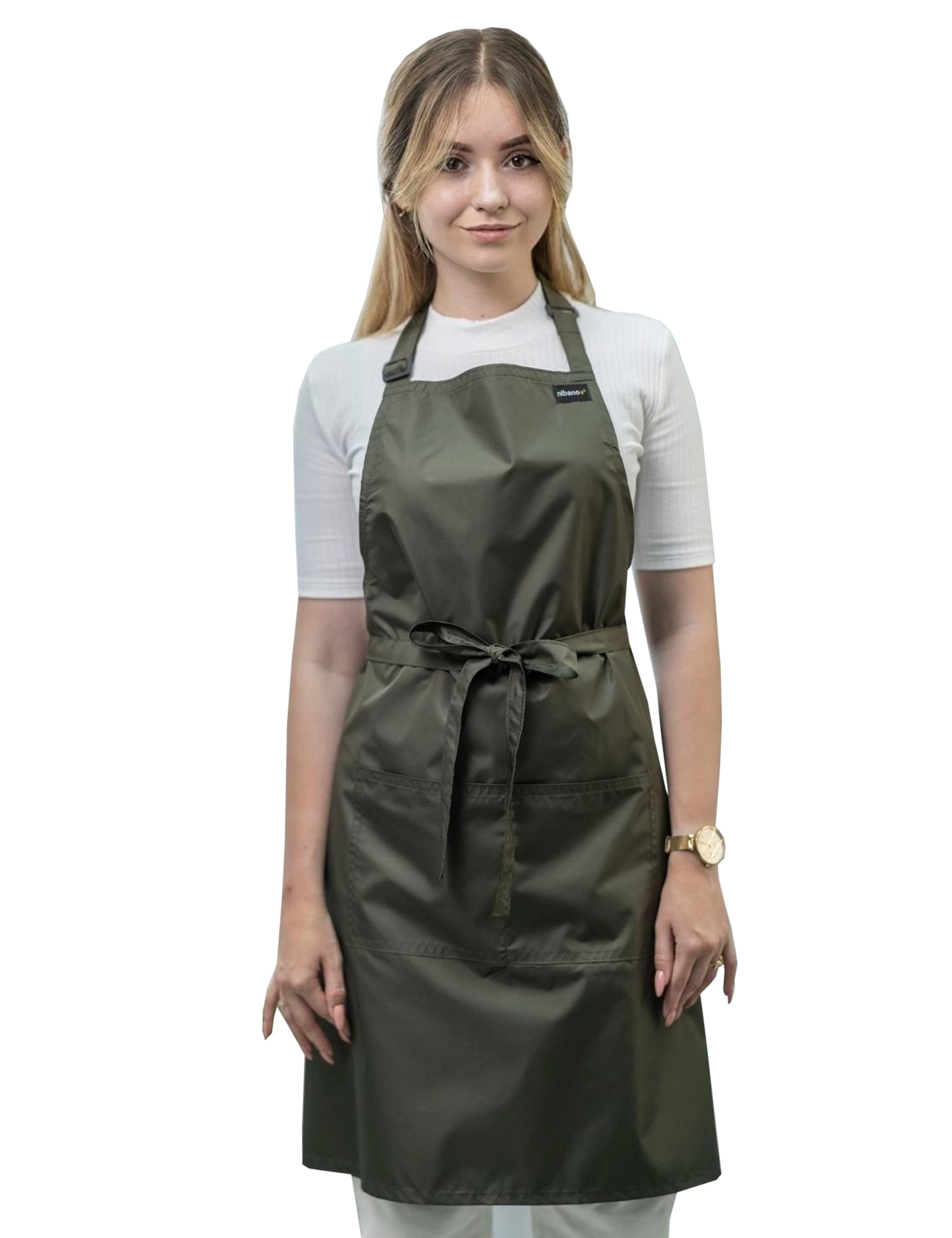 Waterproof hairdressing apron in vintage green