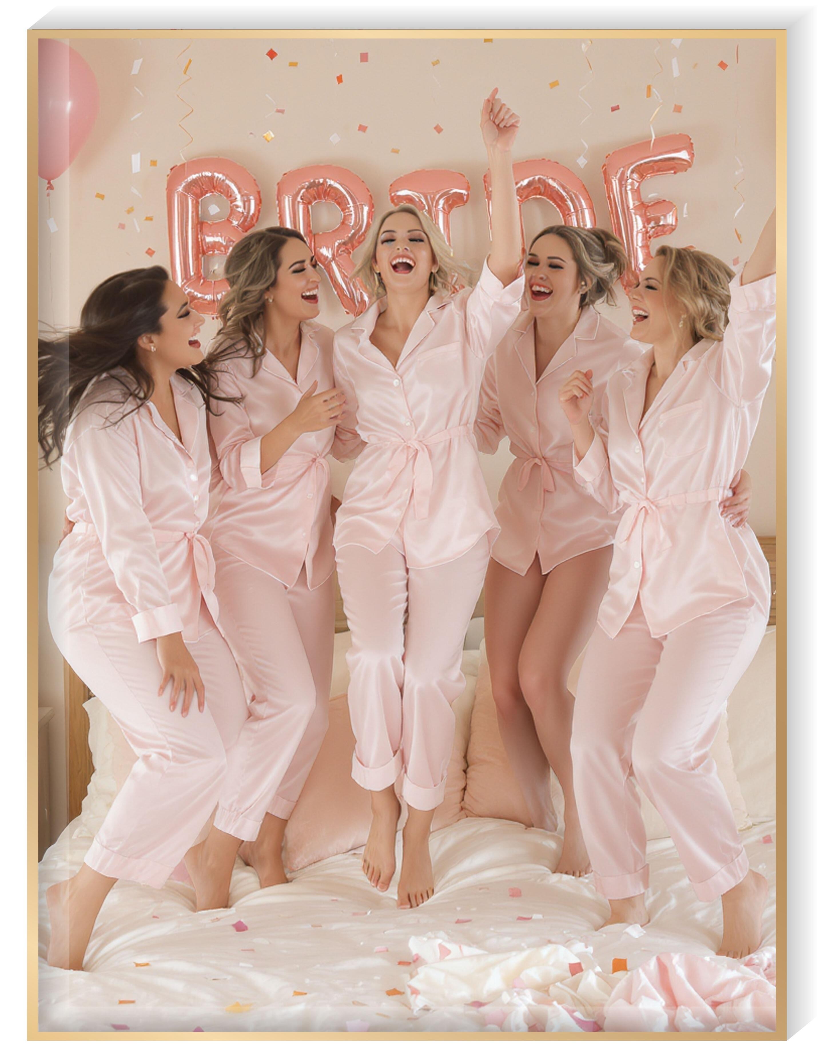 personalised bridal party gifts UK, elegant bridesmaid gifts personalised, custom bridal gifts made in-house, matching bridal party gift sets, luxury bridesmaid proposal gifts