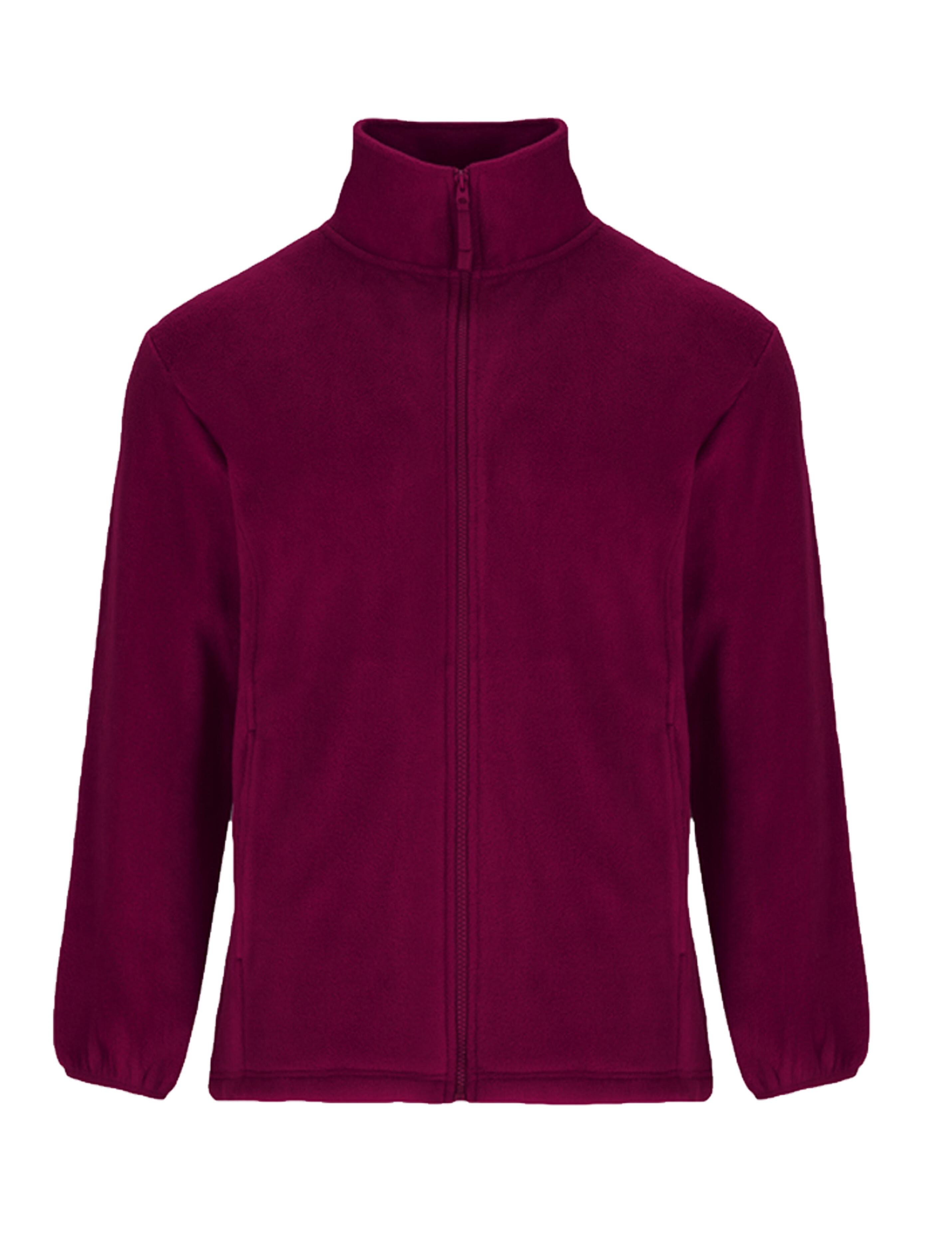 Burgundy fleece jacket plain or embroidered