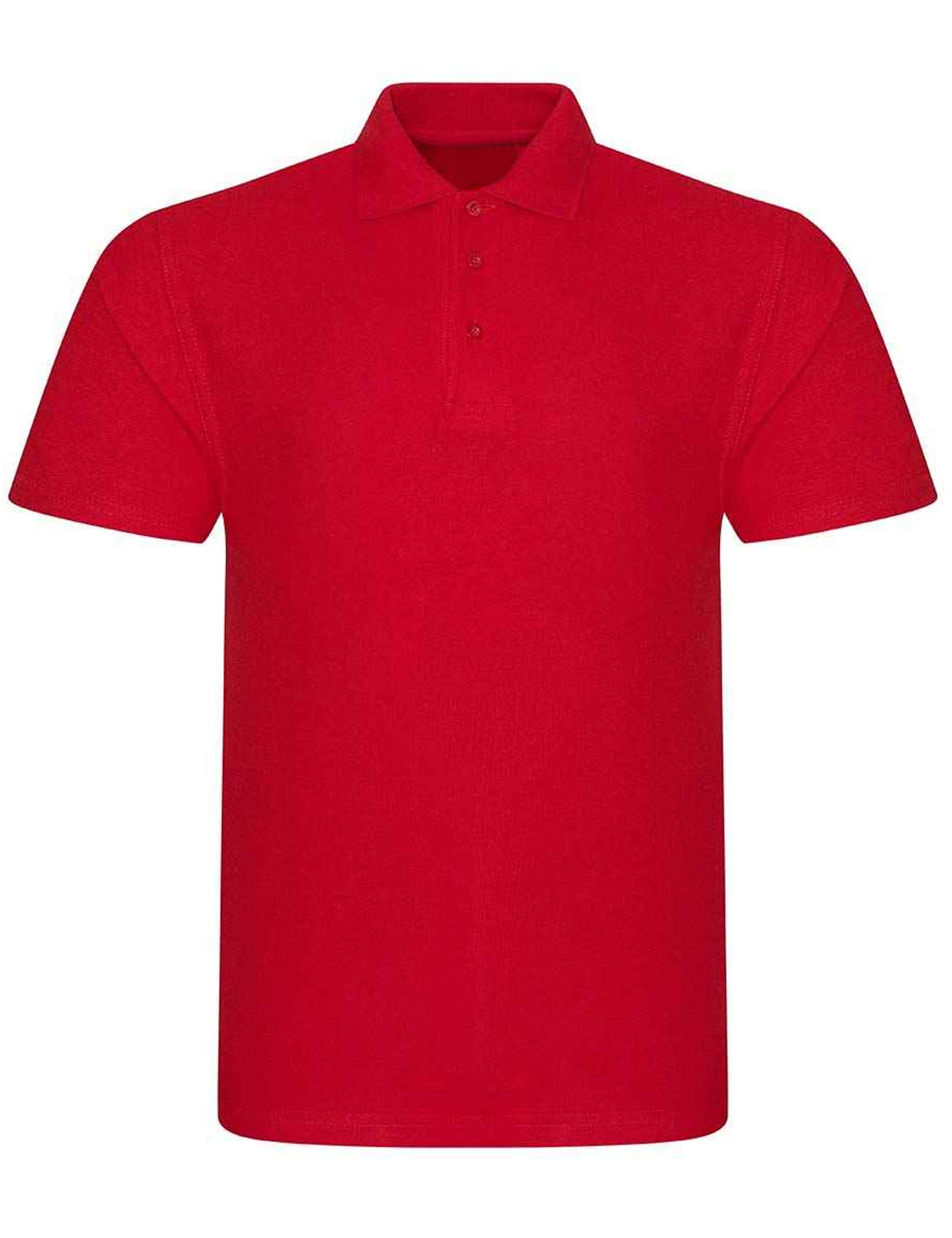 Red polycotton polo shirt plain or custom printed