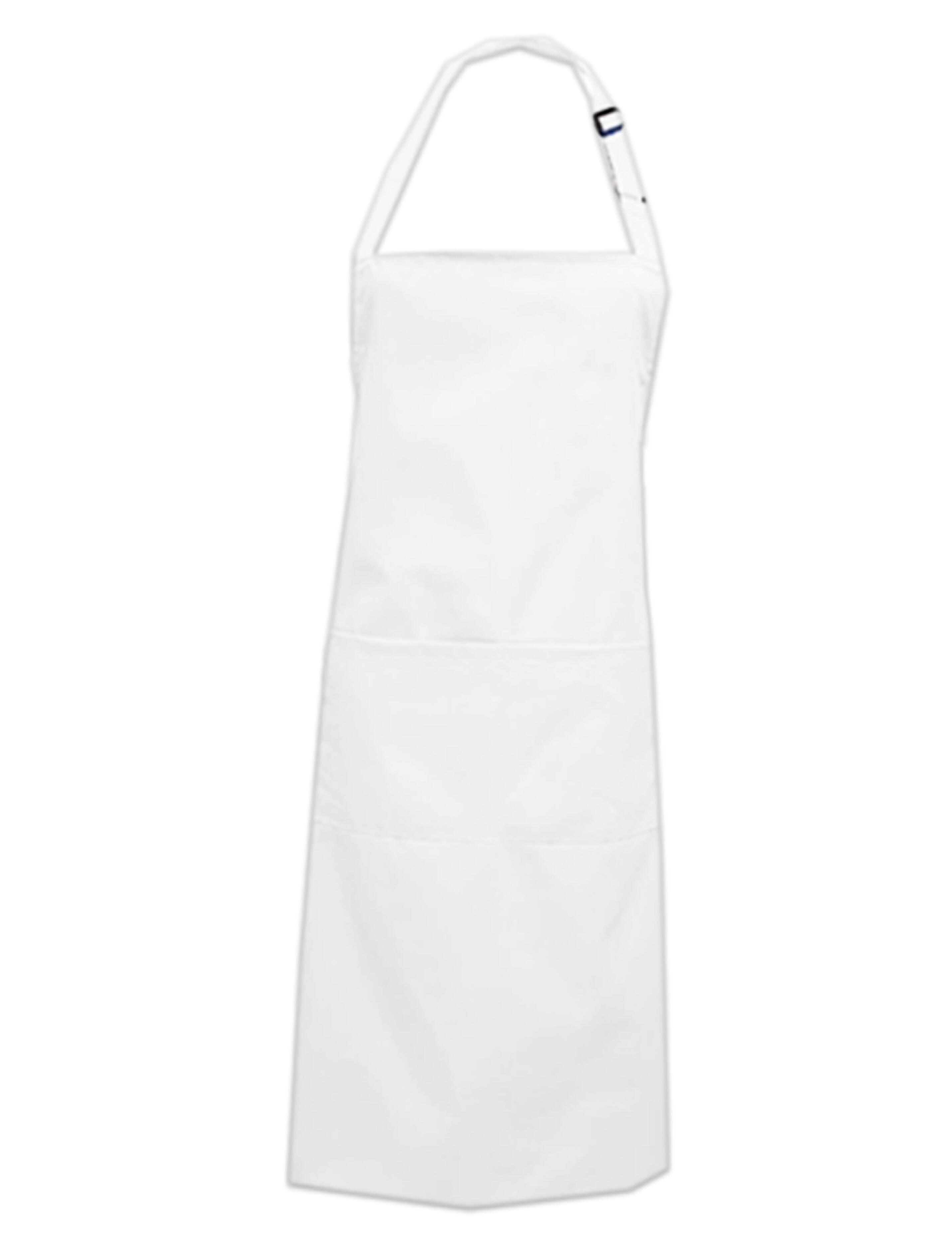 White plus size bib apron with custom print or embroidery option