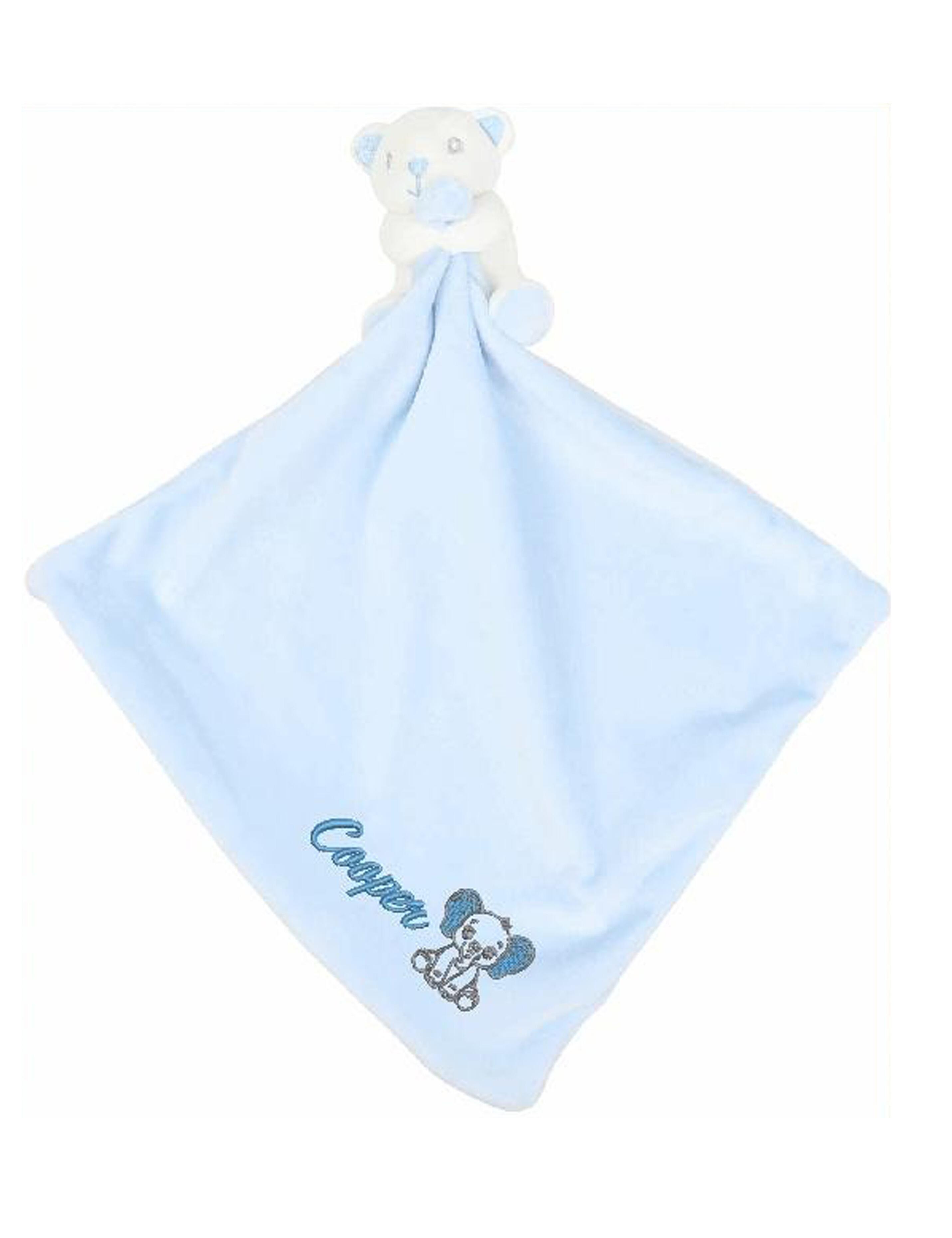 Light Blue Bunny Baby Comforter with name