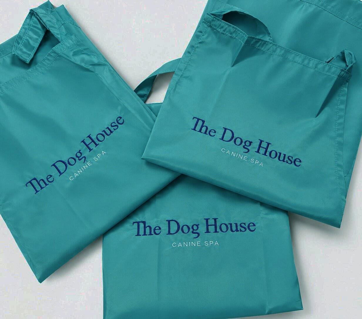 Printed Waterproof teal apron with own logo