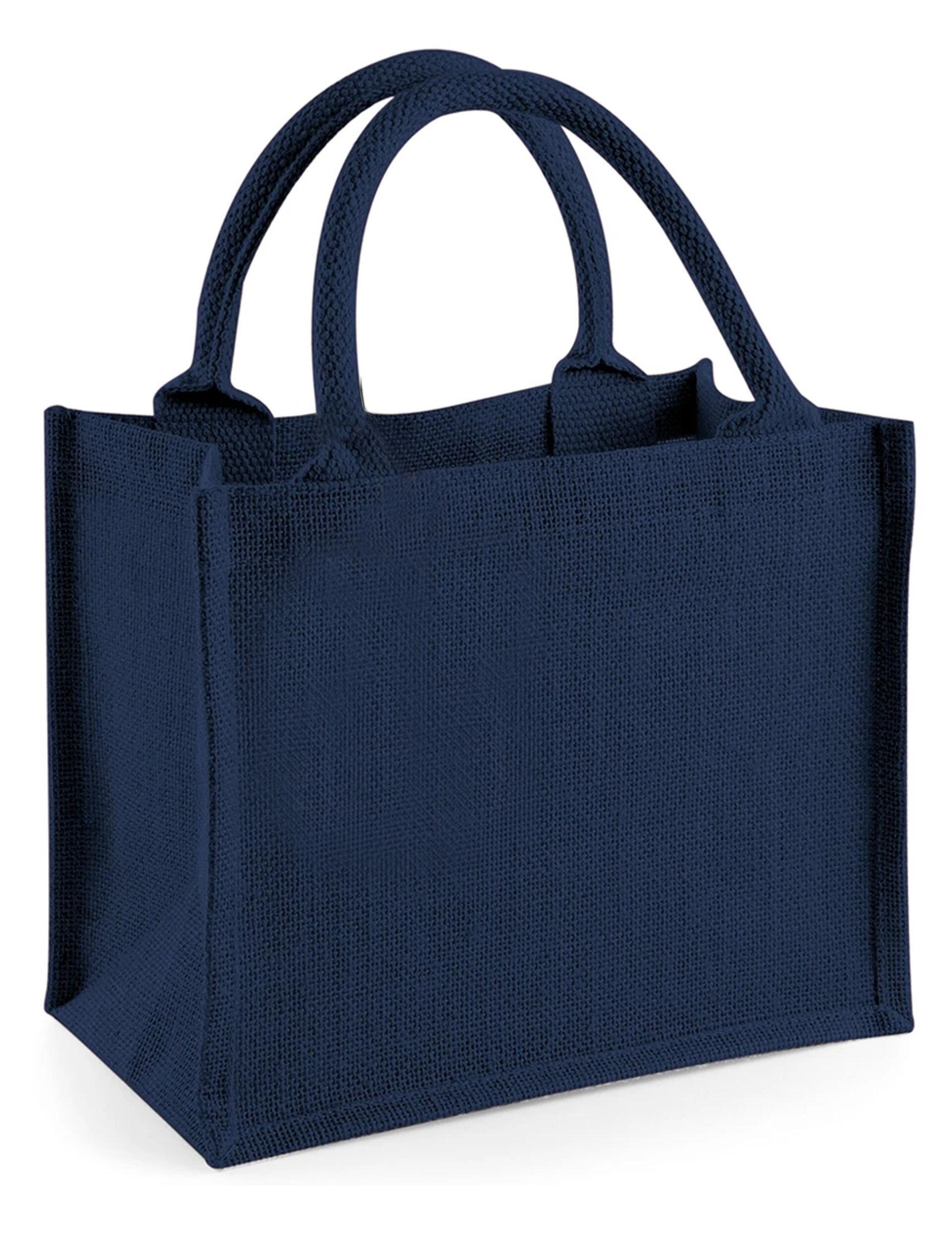 Navy Jute Mini Gift Bag Plain or Printed