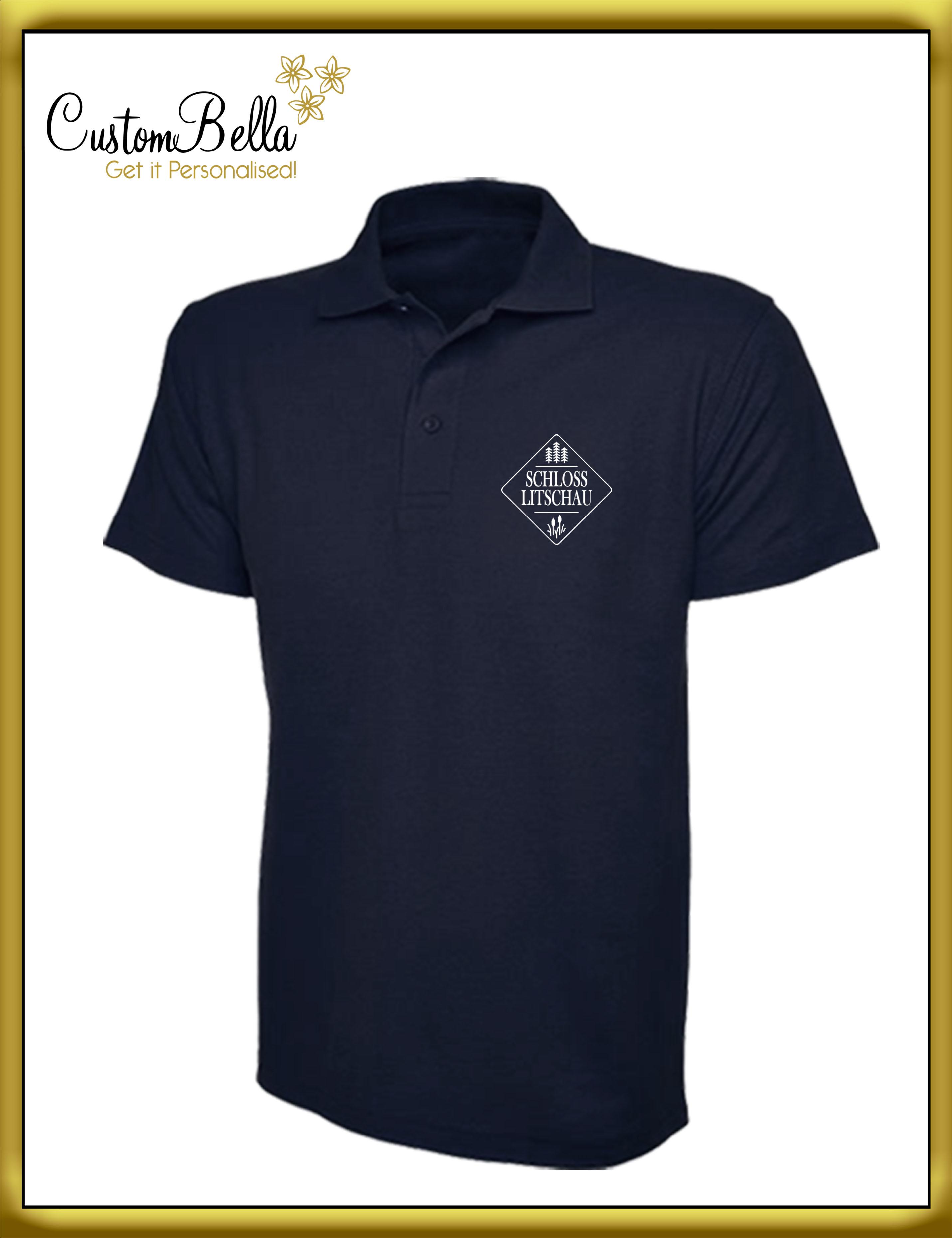 Printed Polo shirt short sleeve UK navy