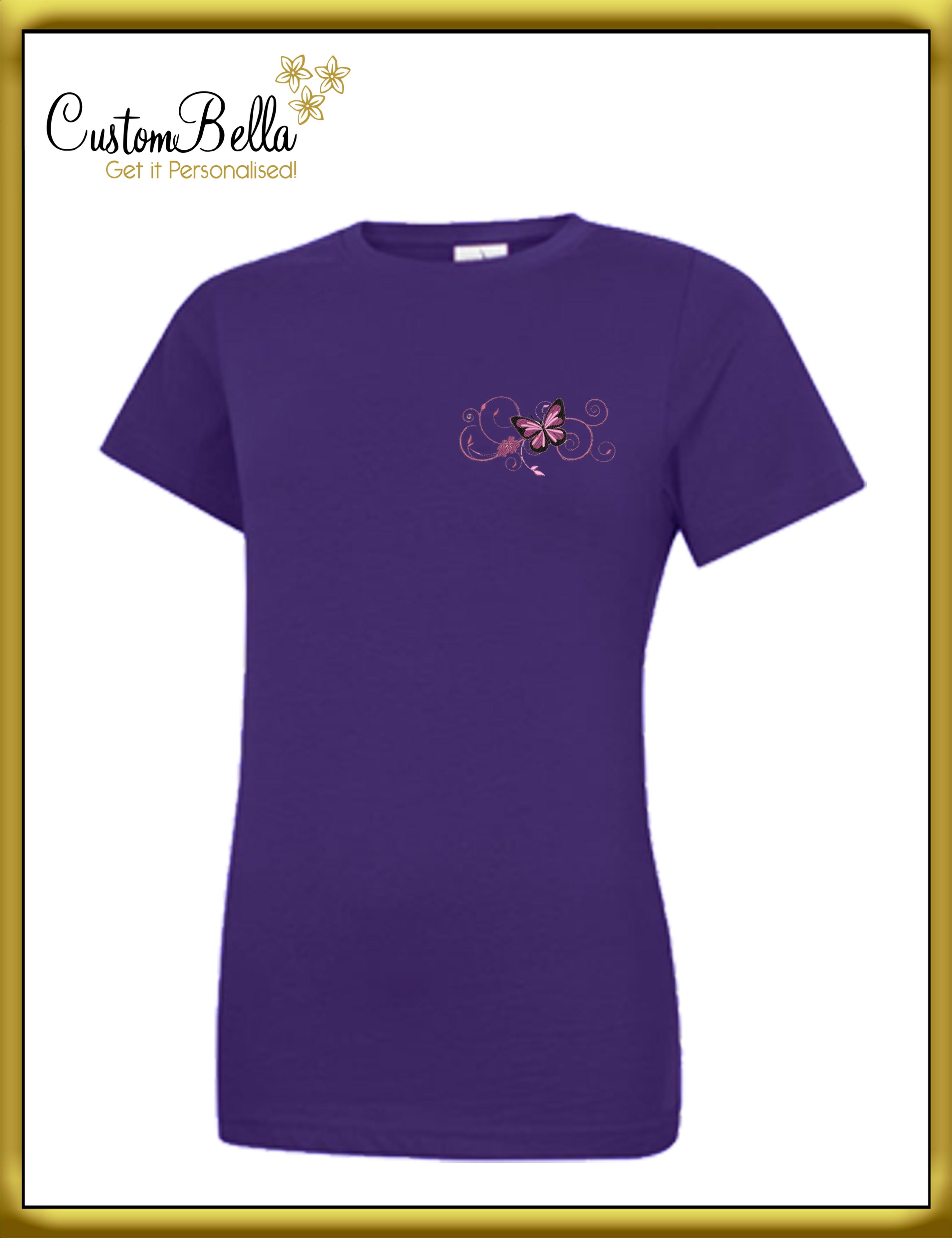 Embroidered Women's T-shirt purple