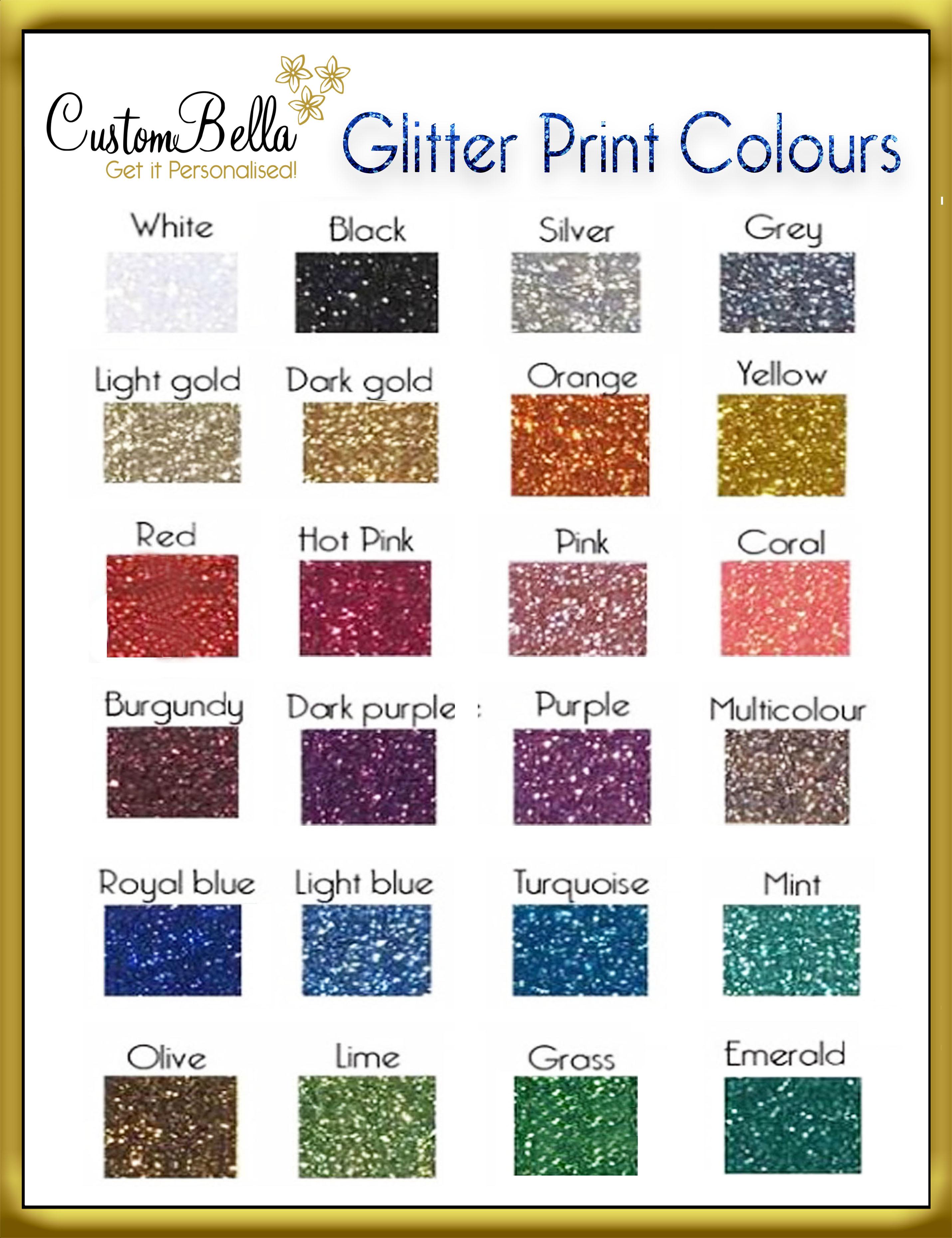 Custombella glitter print colours to select