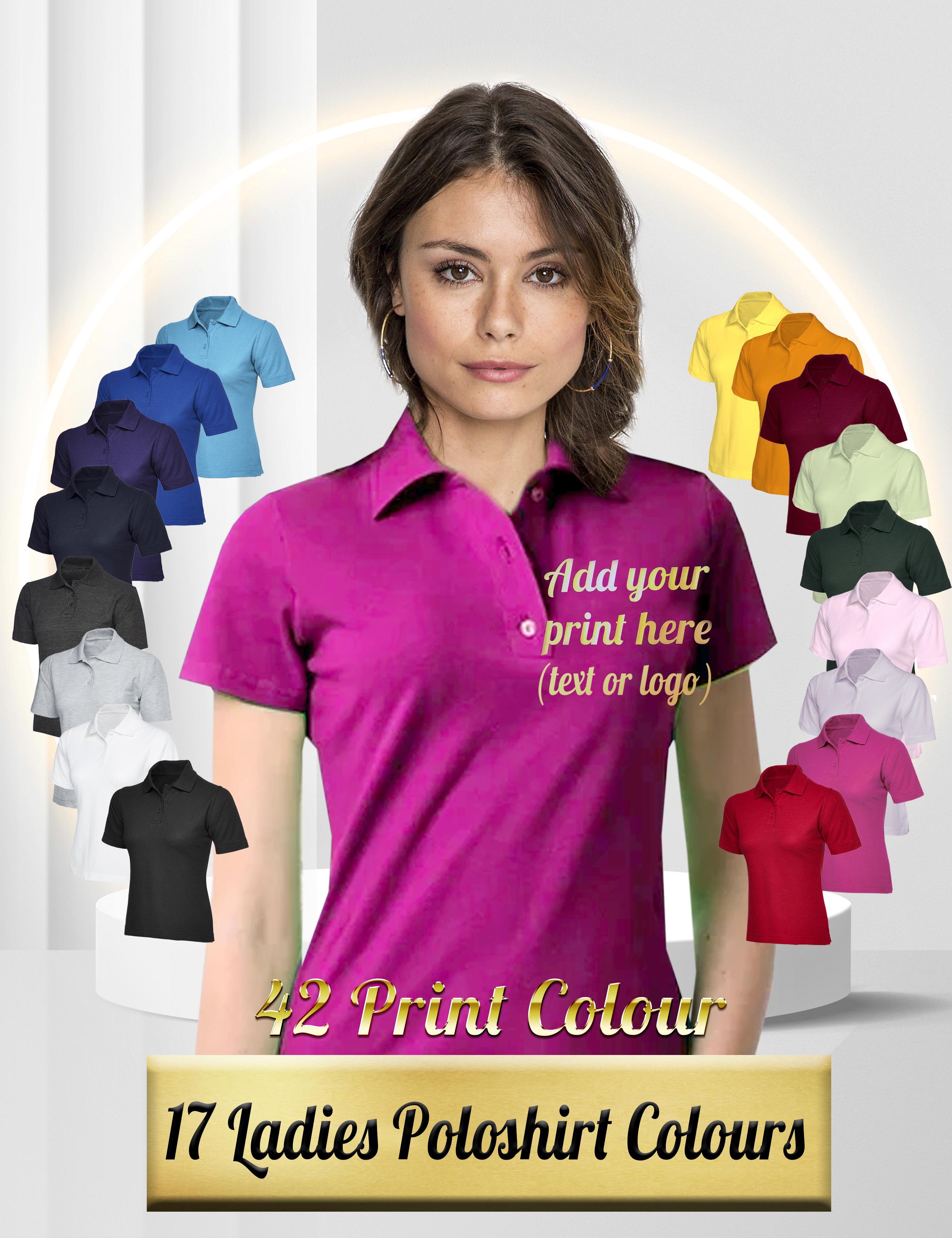 Personalised Printed women's polo shirt