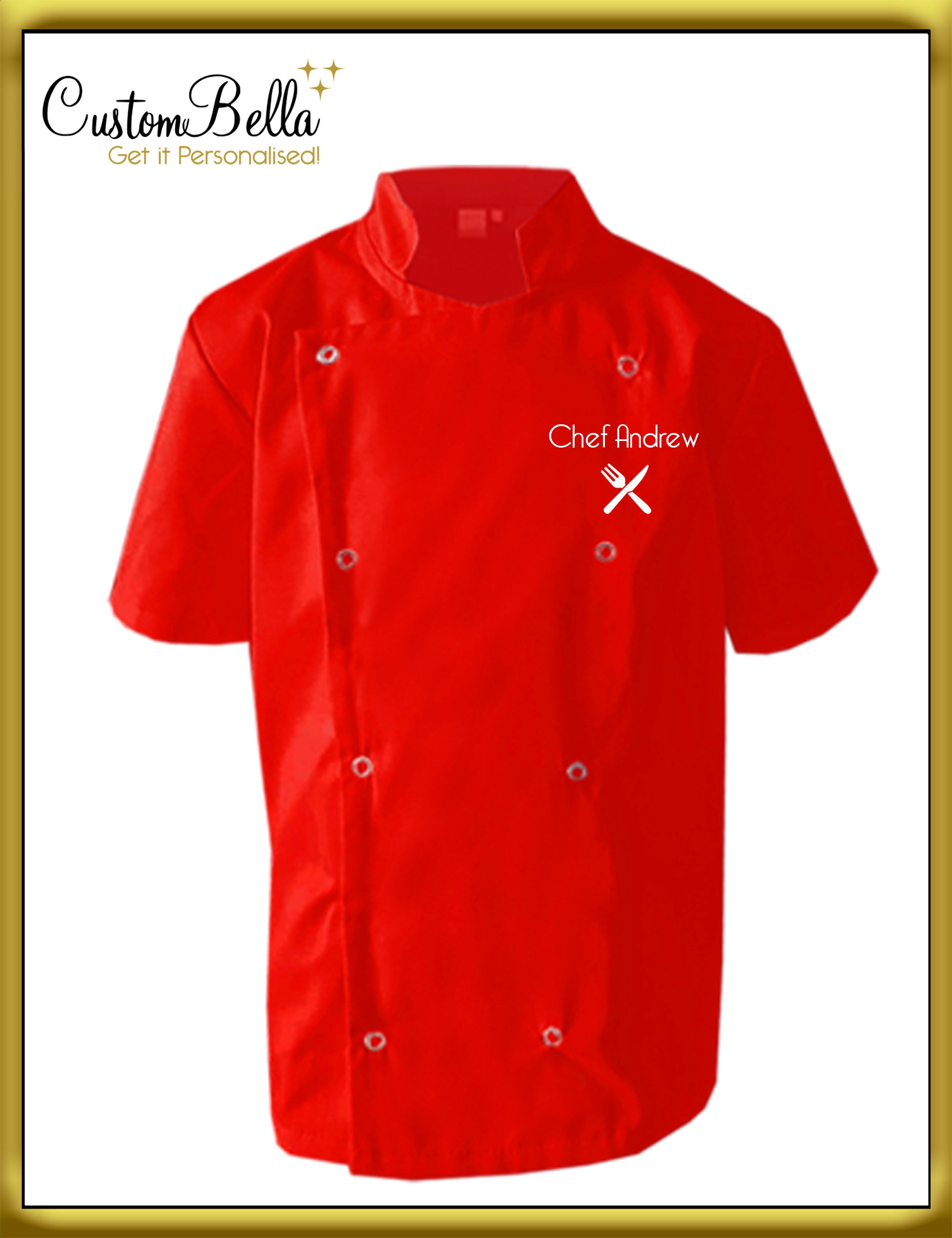 Personalised Kid's chef jacket red