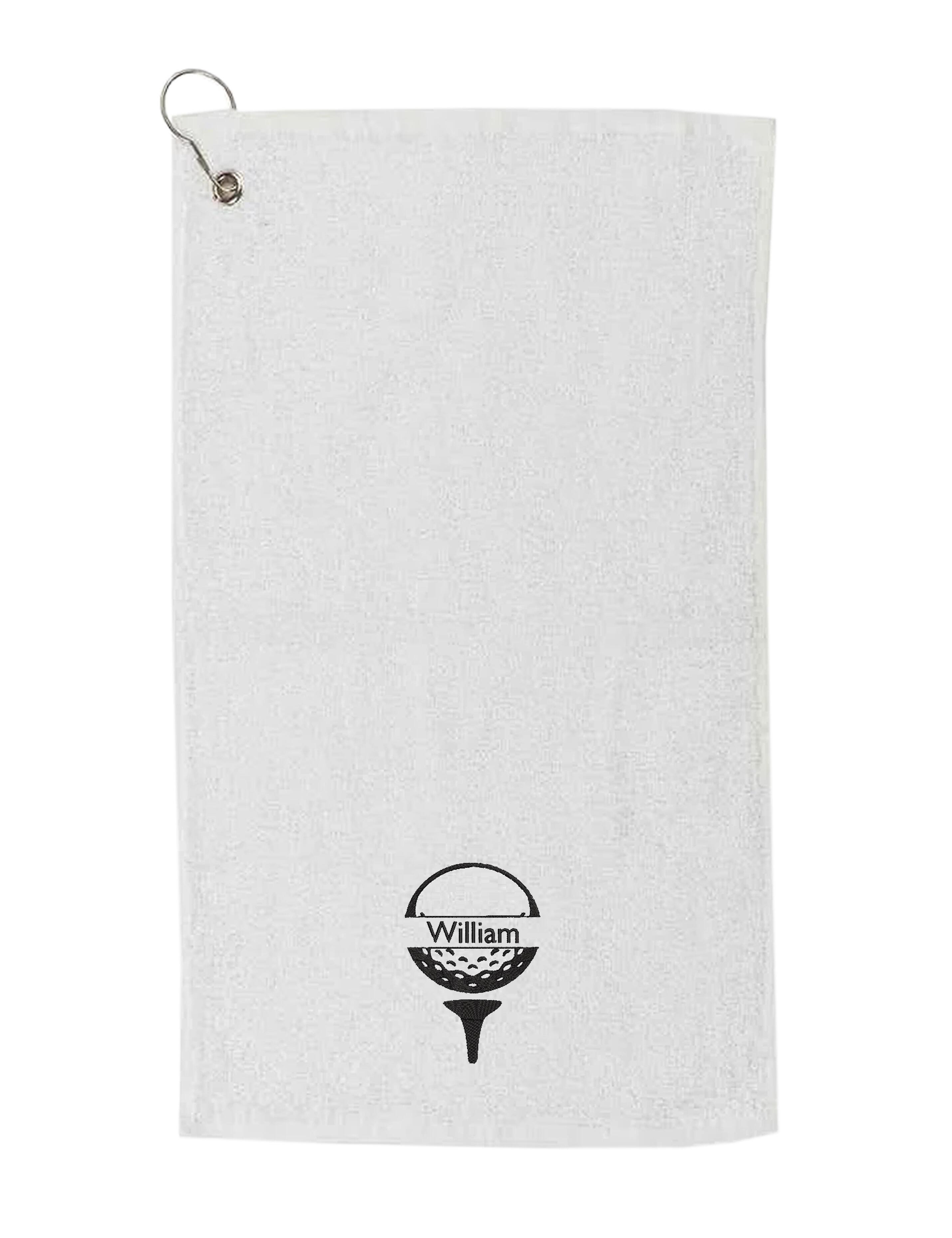 Golf Ball Design Cotton Golf Towel White