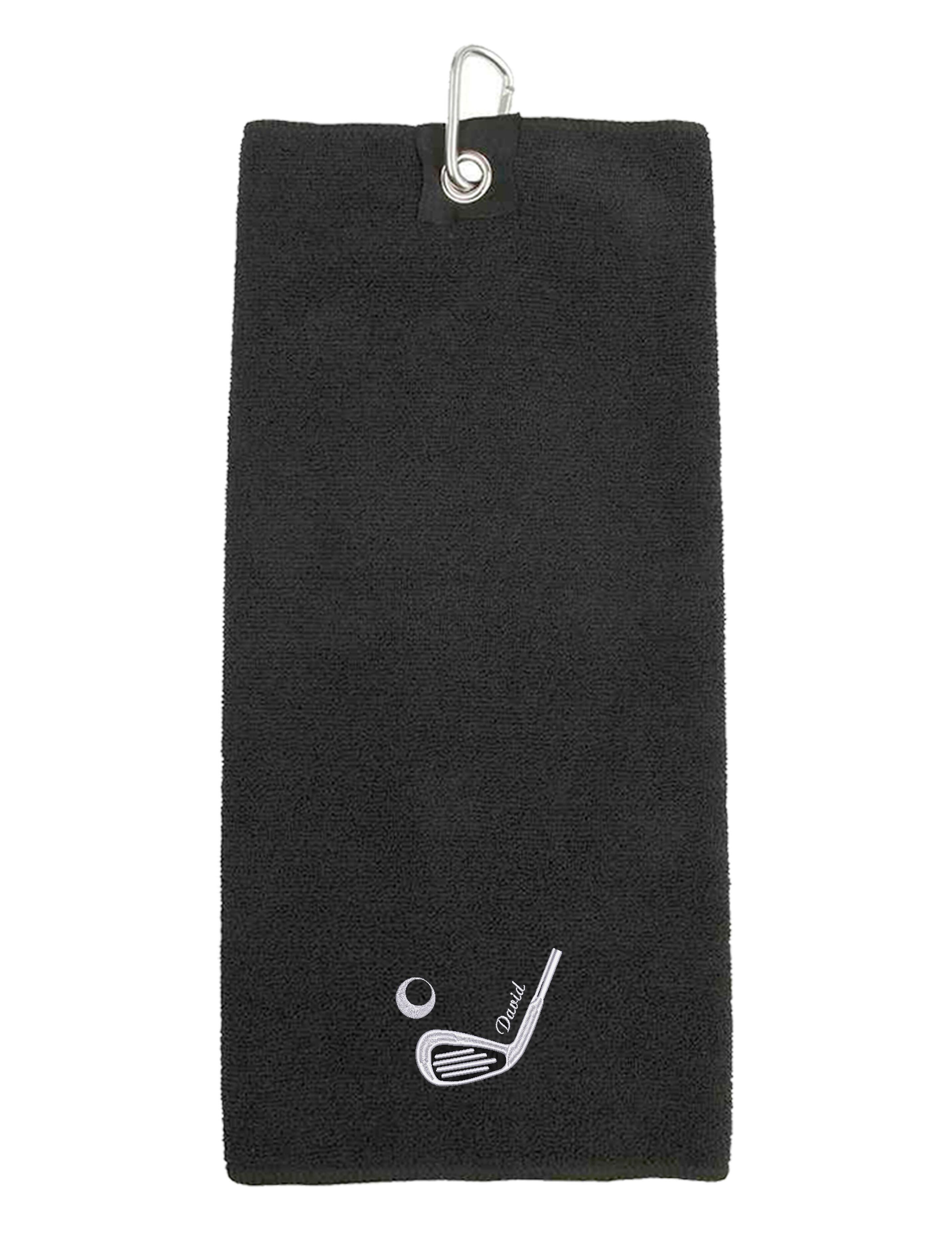 Golf Club Design Microfibre Golf Towel Dark Grey