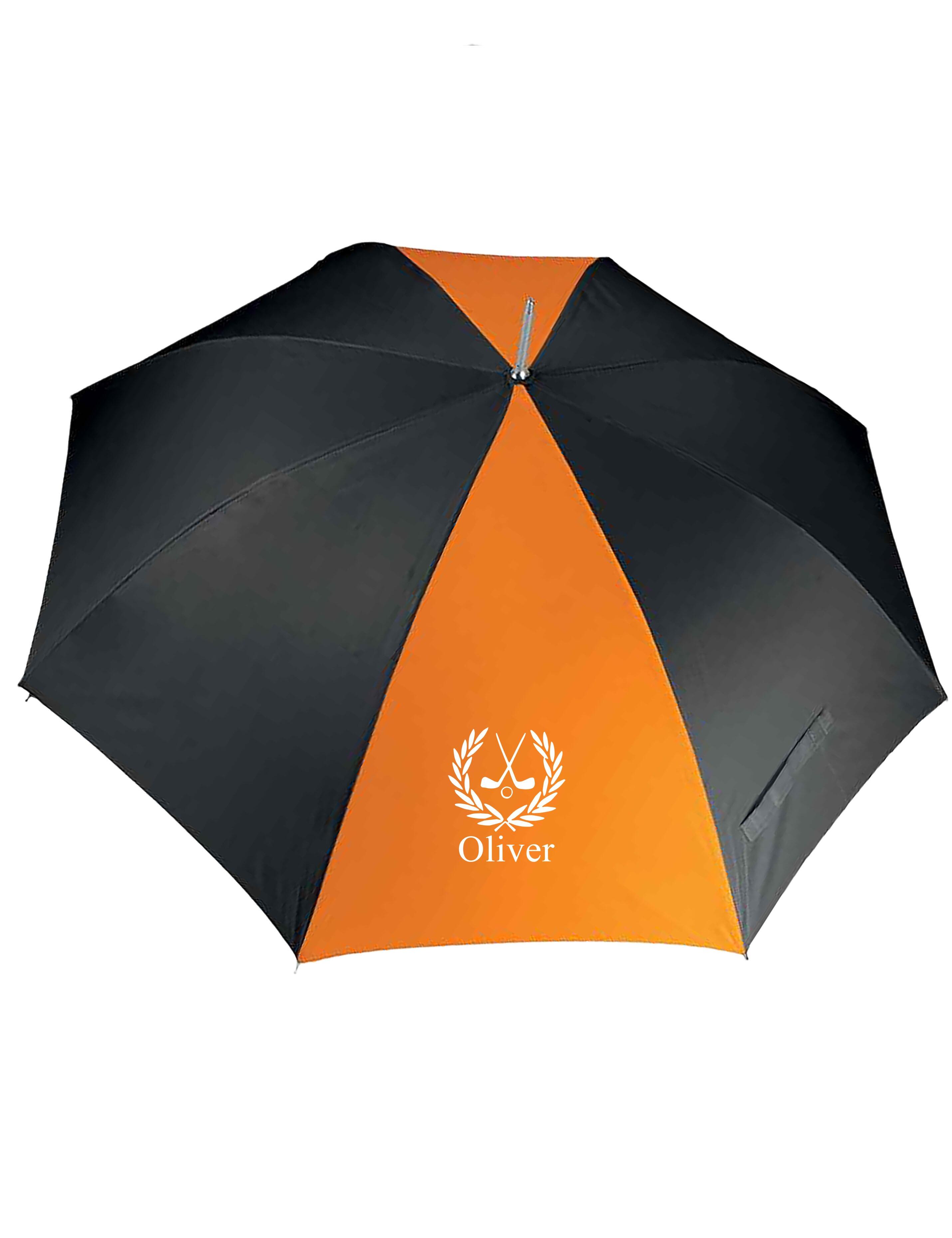 Personalised XX-Large Storm Golf Umbrella Black/Orange