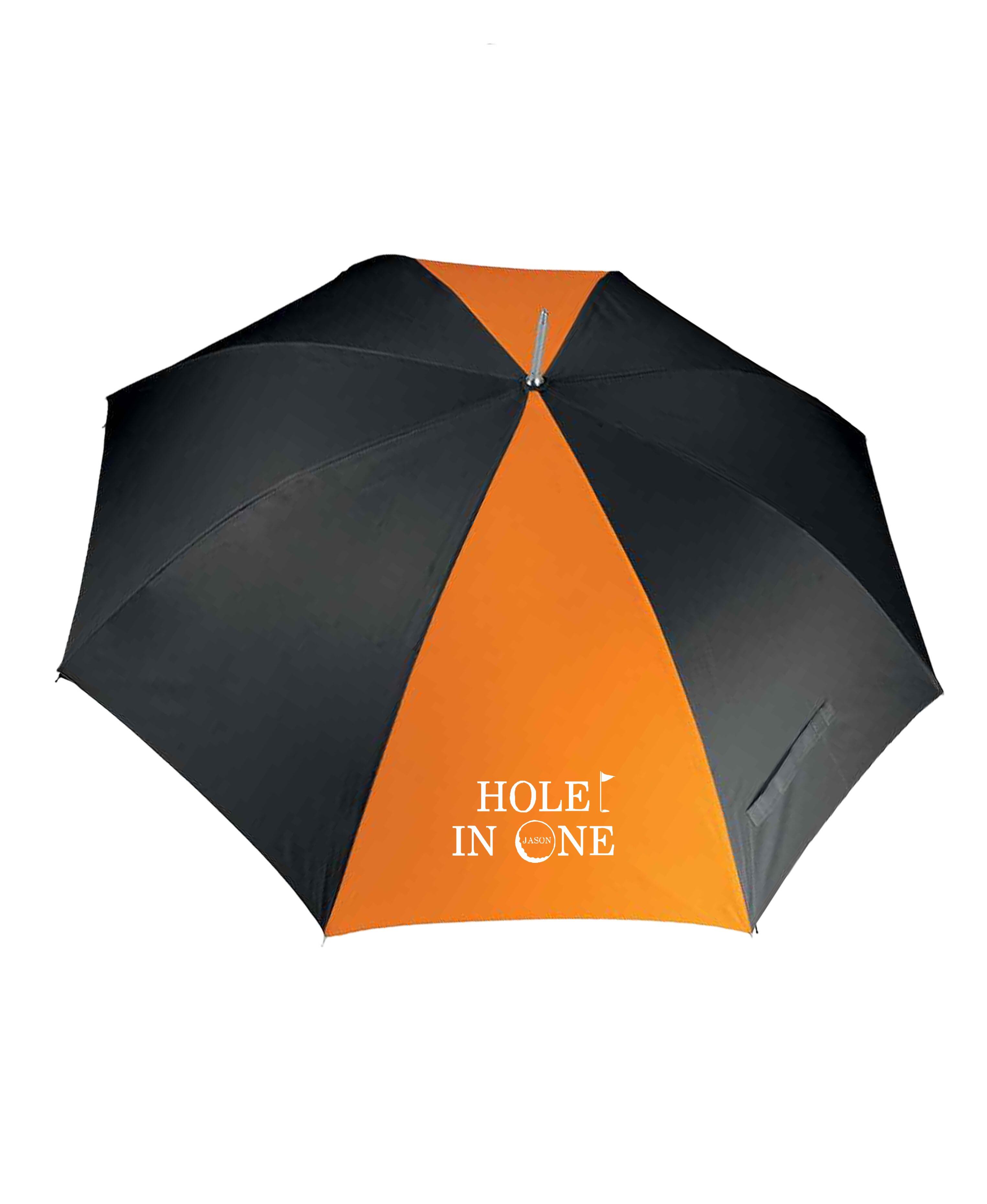 Hole in 1 Design X-Large Golf Umbrella Black/Orange