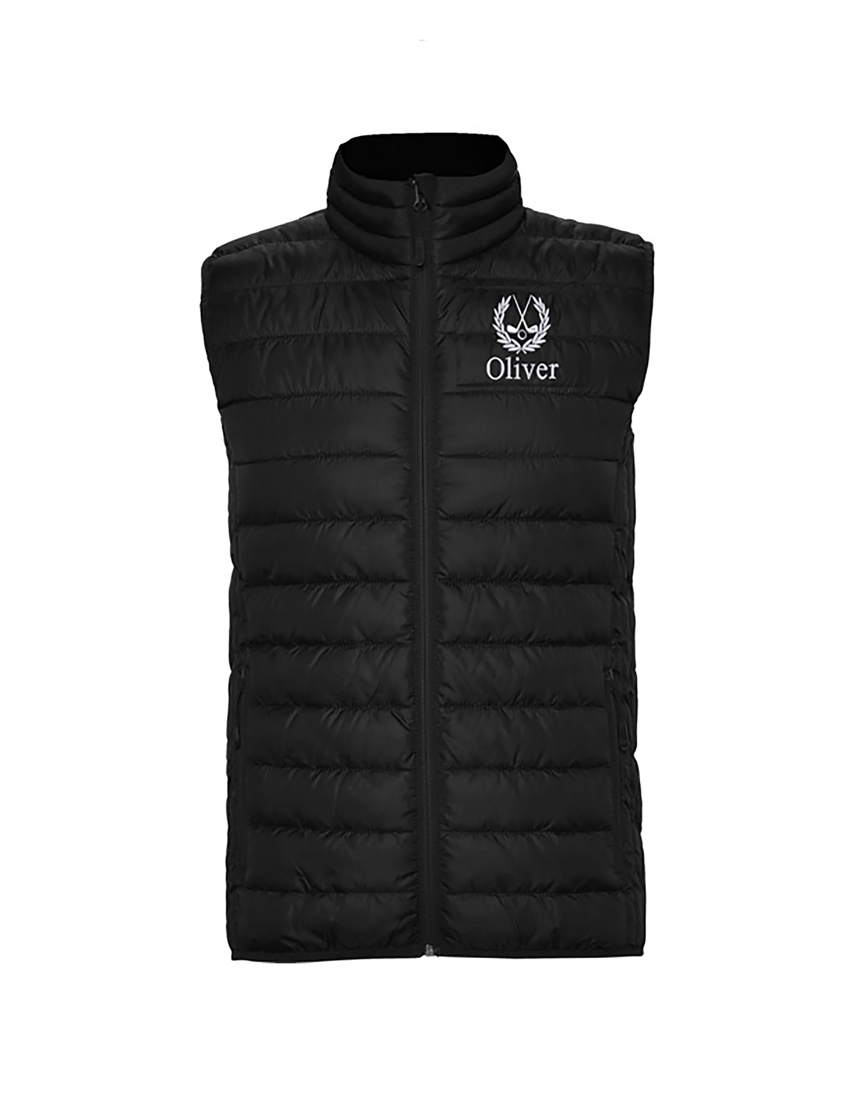 Embroidered Feather Golf Gilet Black