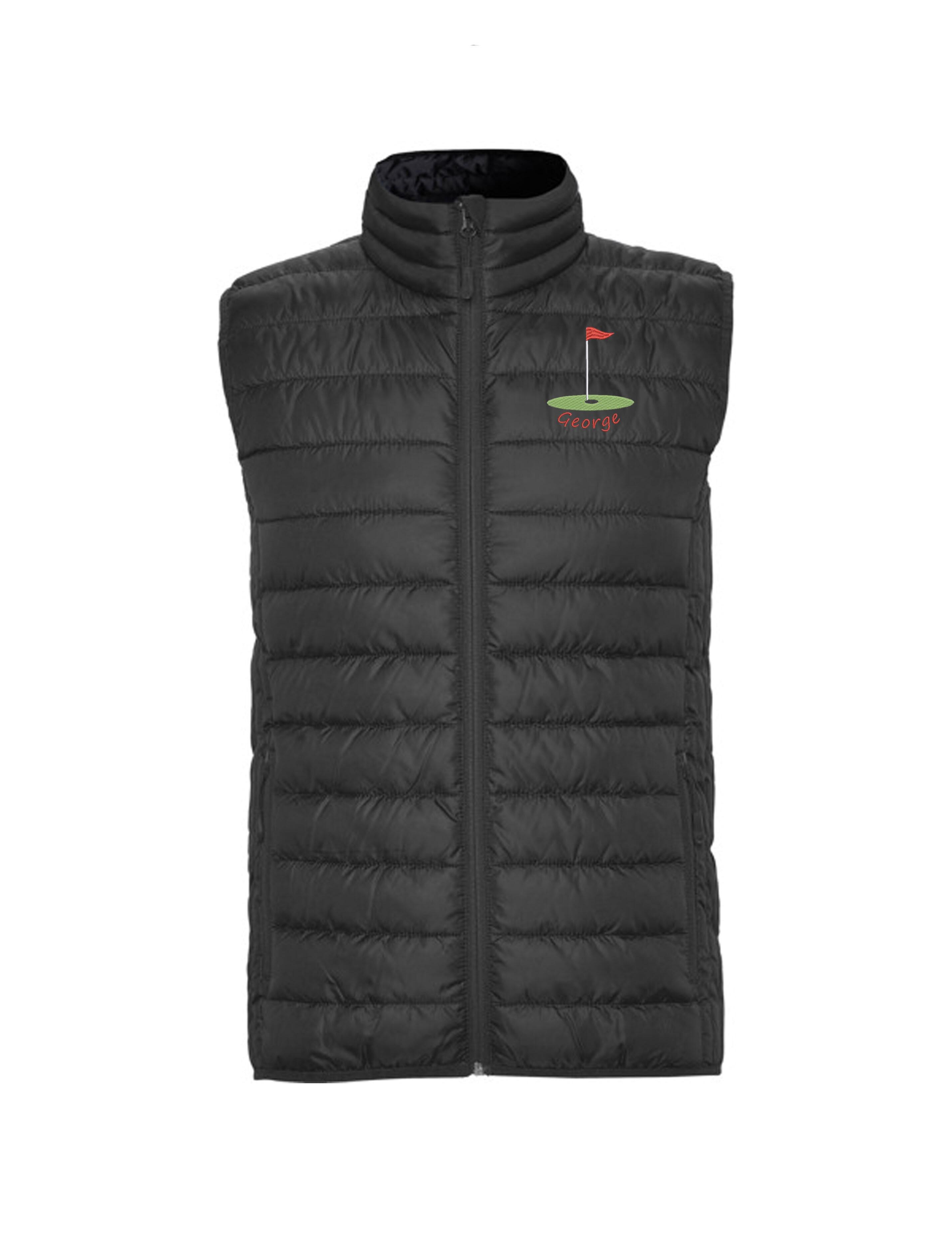 Golf Flag Design Embroidered Feather Golf Gilet Dark Grey