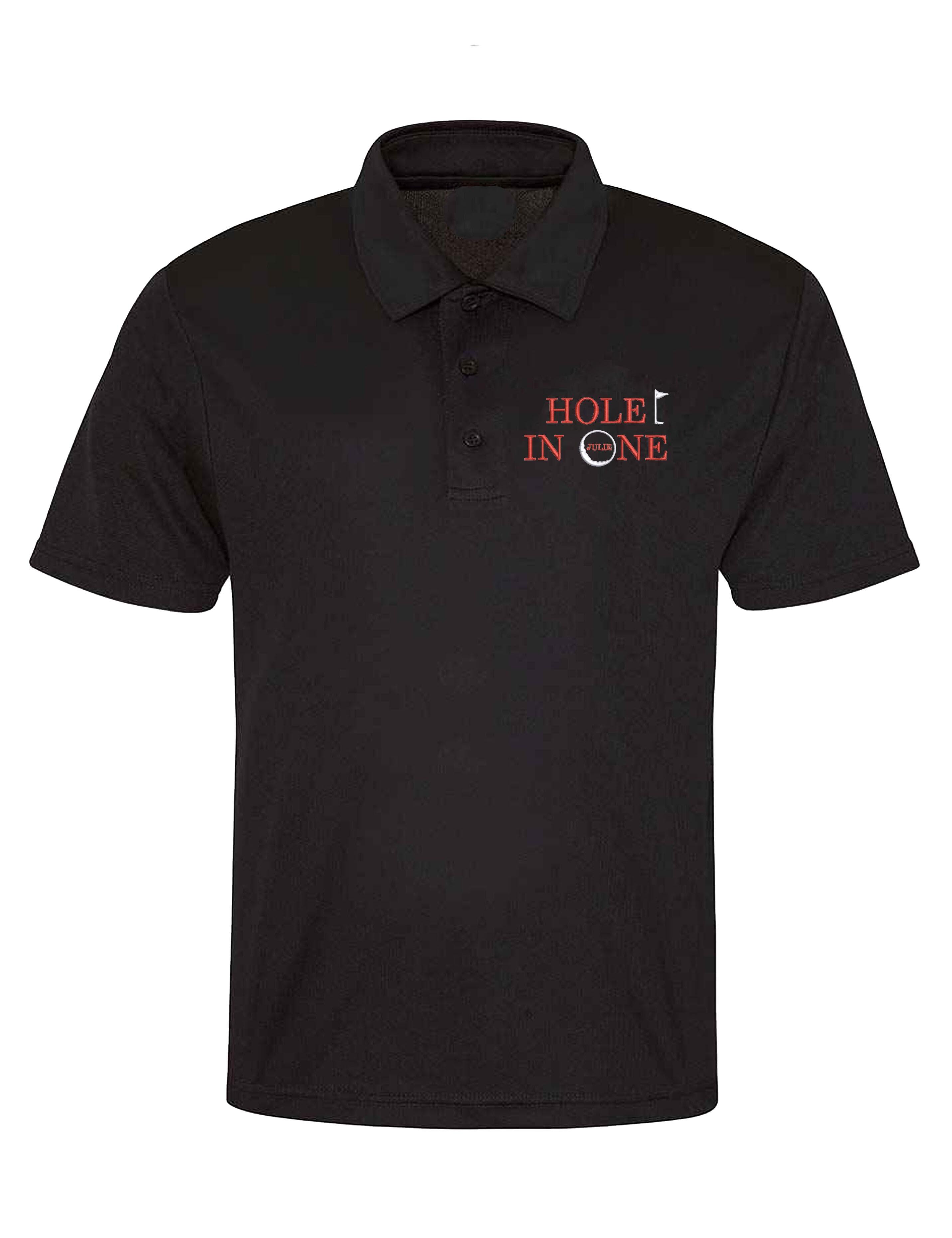 Hole in 1 Design Dri-Fit Golf Polo Shirt black