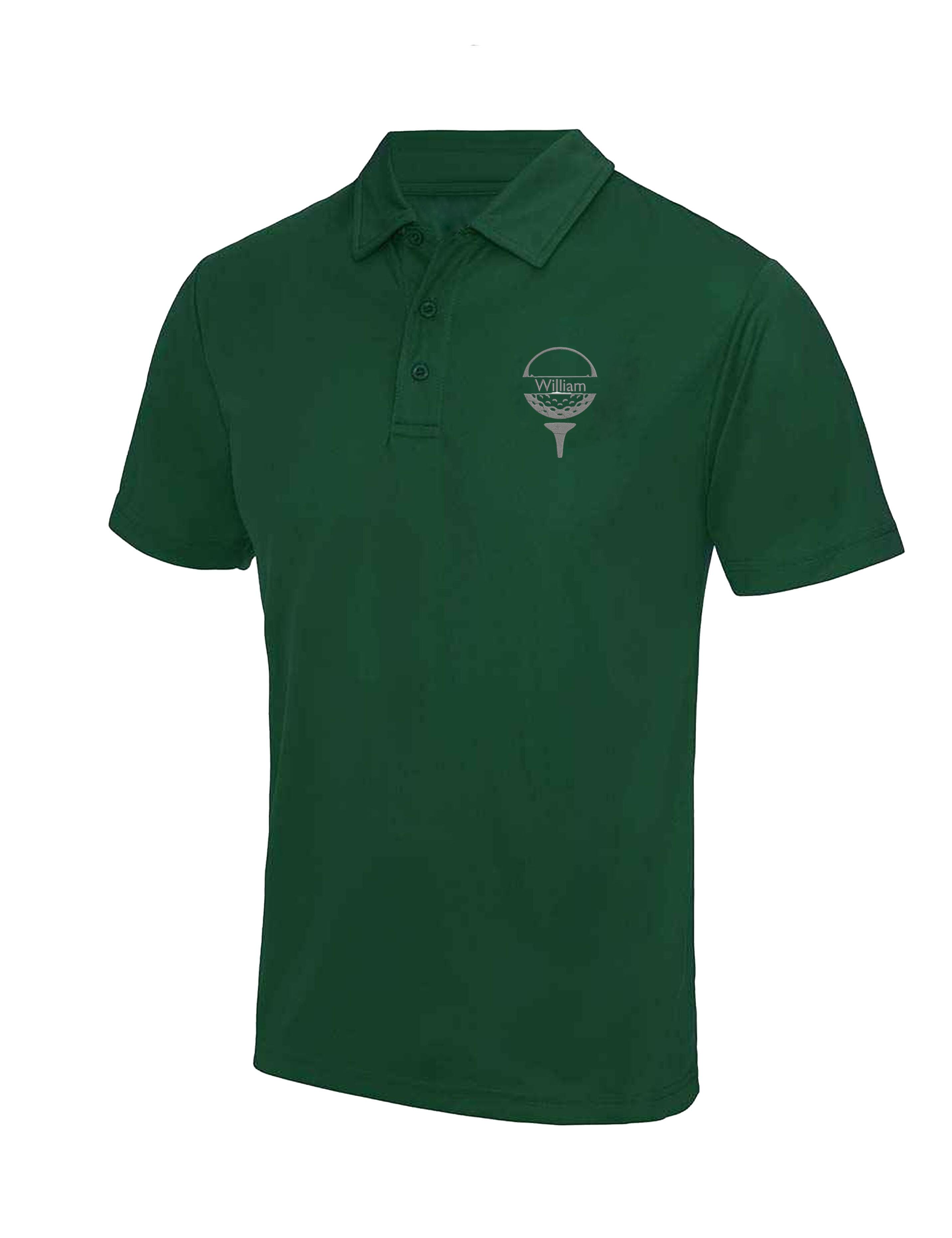 Golf Ball Design Dri-Fit Golf Polo Shirt Bottle Green